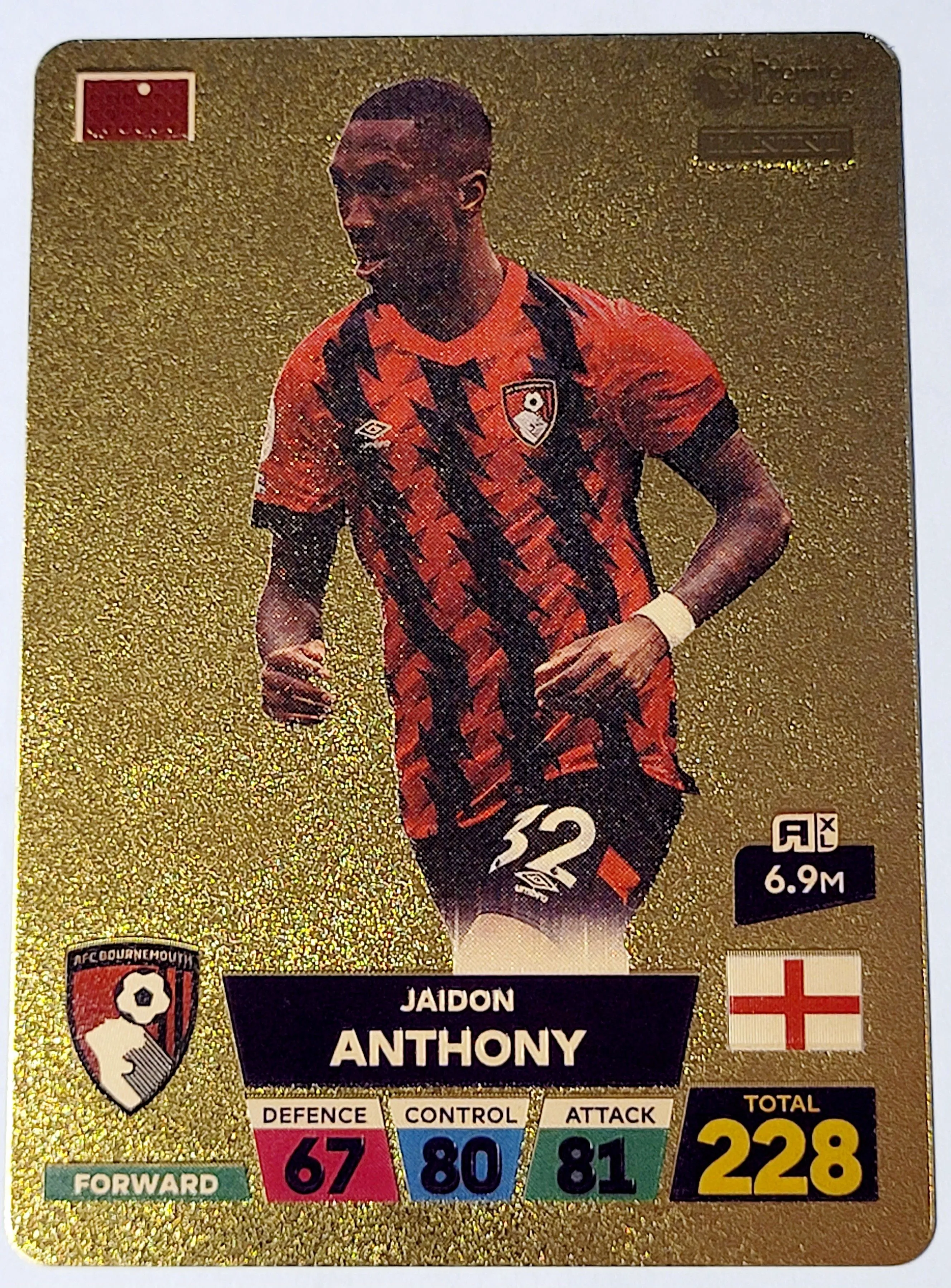 Product image for 2022 Jaidon Anthony Panini World Soccer Stars Plastic Gold Color Card Premier. Near Mint Condition. 