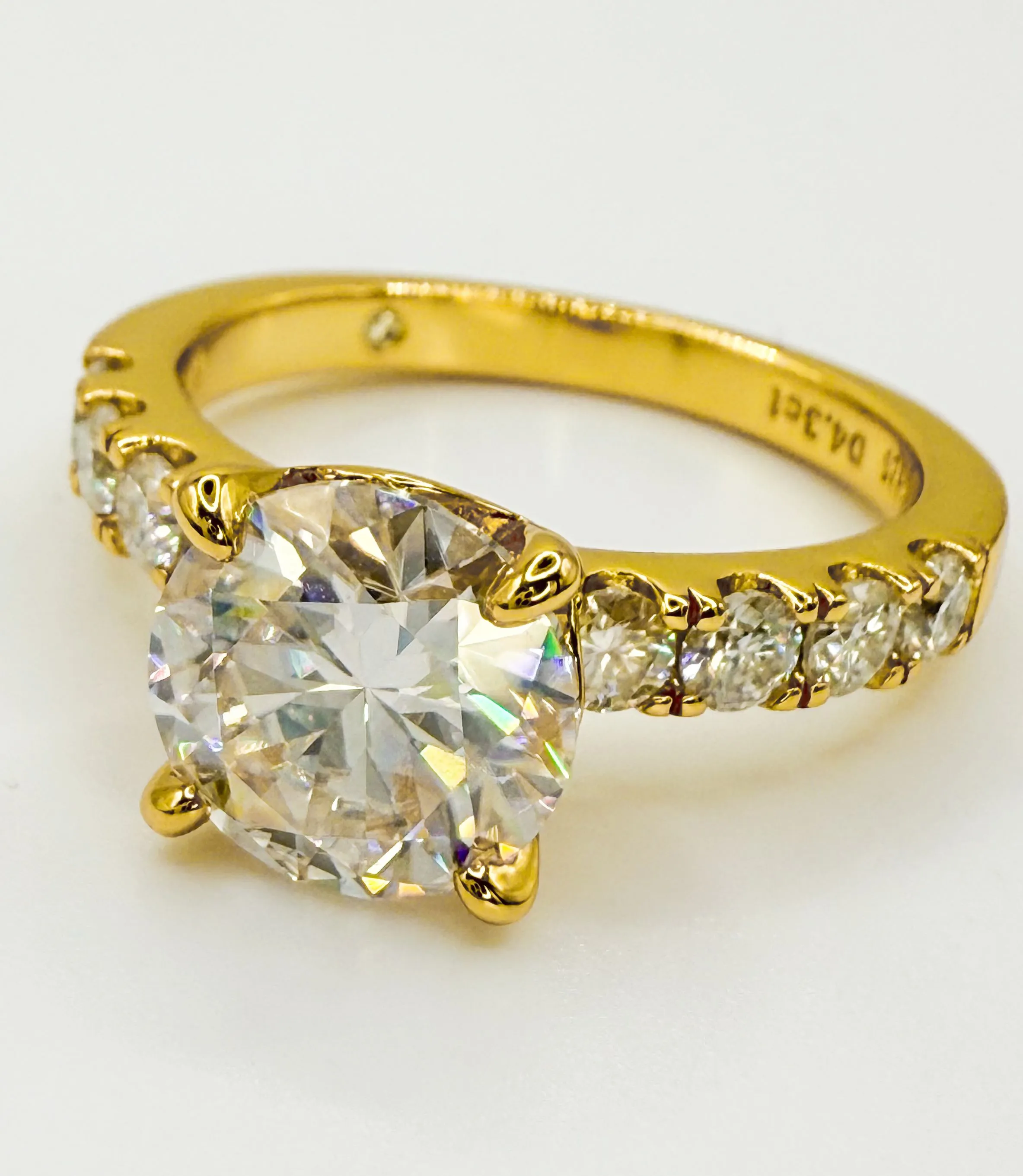 Product image for Triple plated FULL MOISSANITE Ring (Gold Tone)