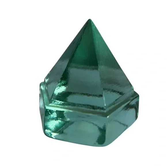 Product image for Vintage Ship Deck Prism Light Green Glass Nautical Pyramid Paperweight