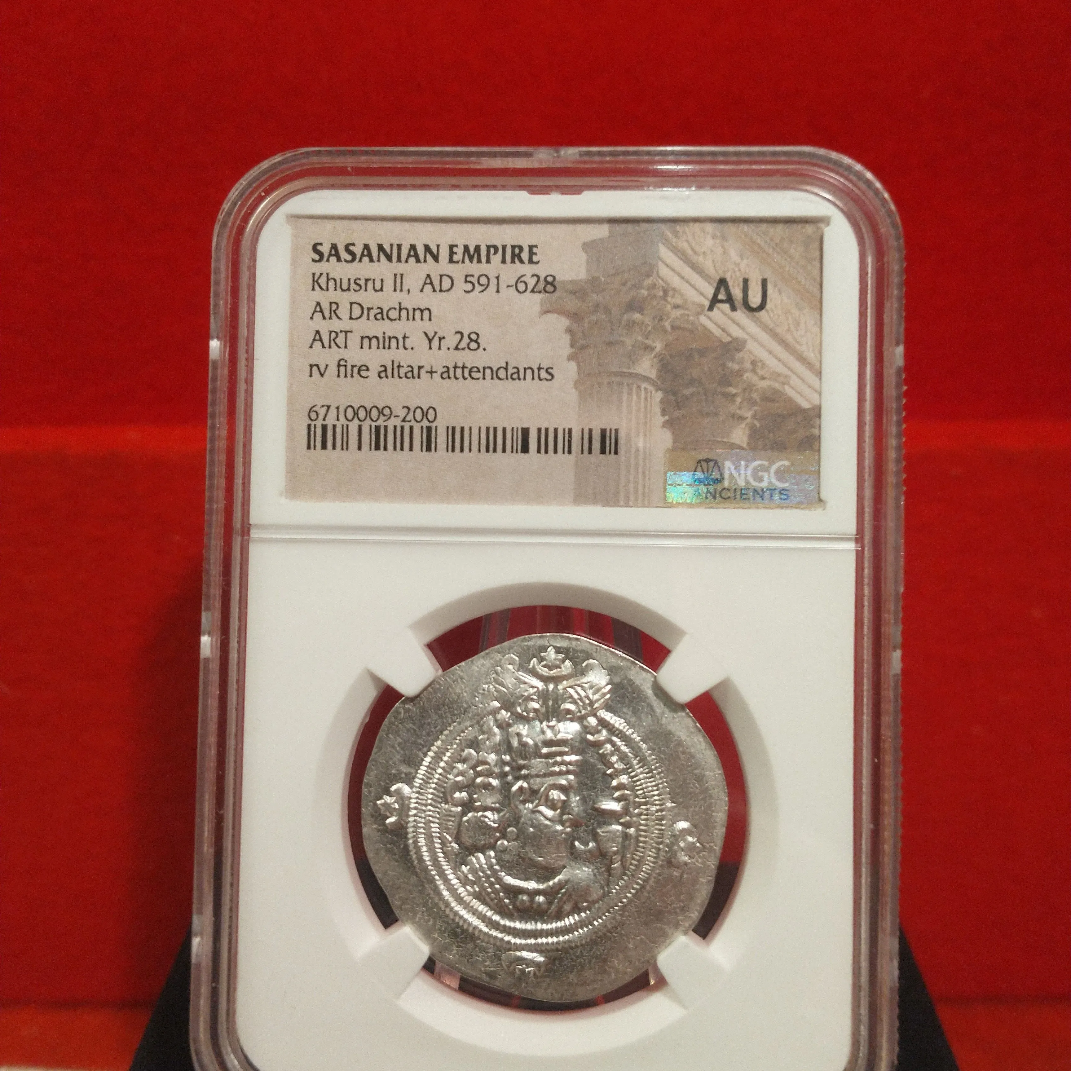 Product image for NGC AU Sasanian Empire Ancient Silver