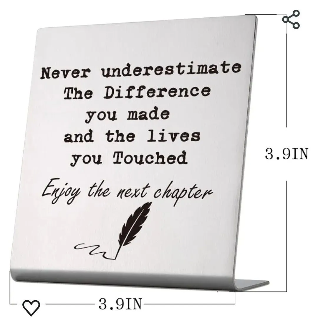 Product image for #87 Decorative Plaque, Stainless Steel Inspirational Office Sign - 4x4x1.2 inches - Perfect for Cowo