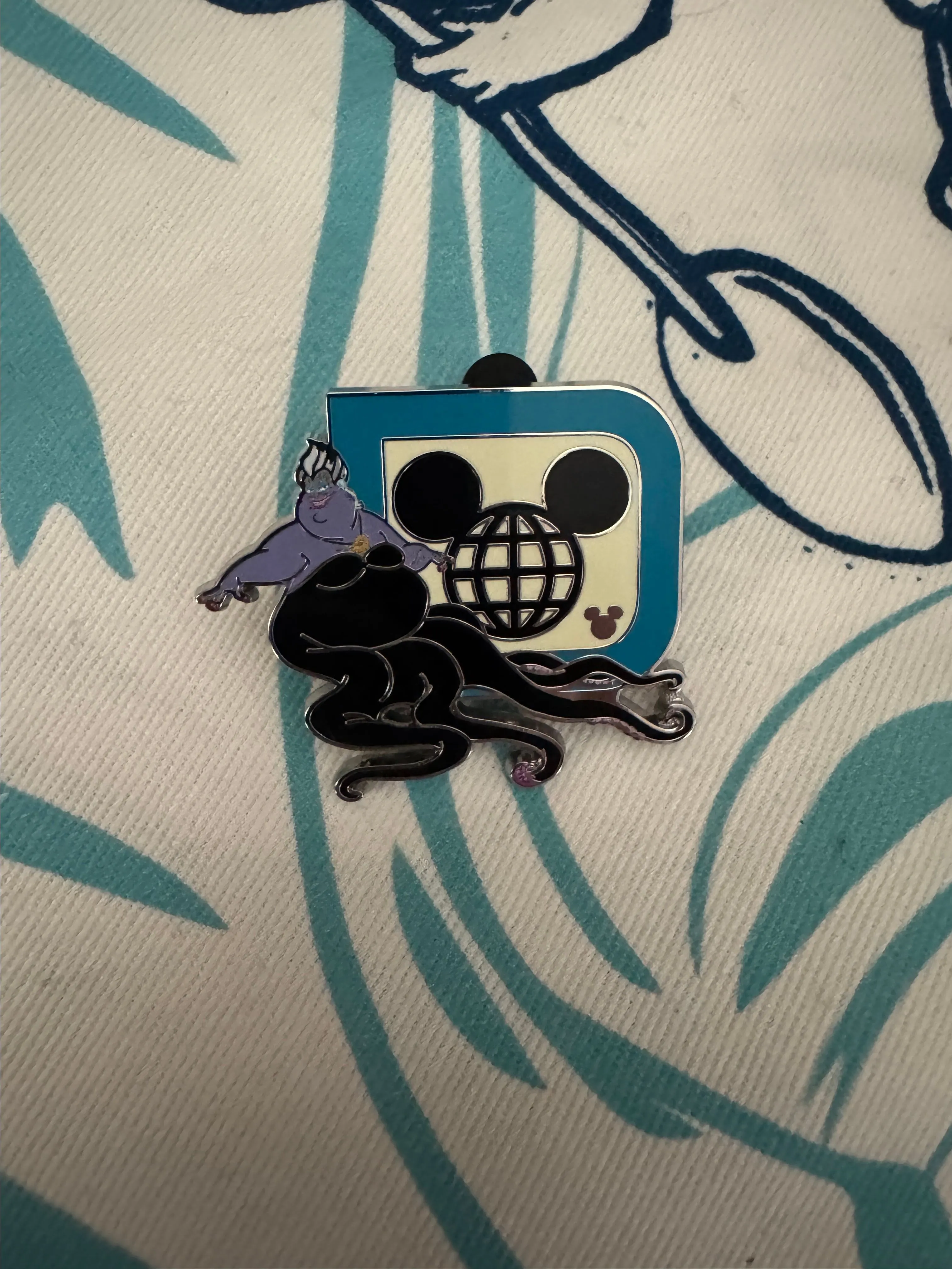 Product image for 2025 WDW Hidden Disney Pin Ursula D Logo Hidden Mickey Pin The Little Mermaid