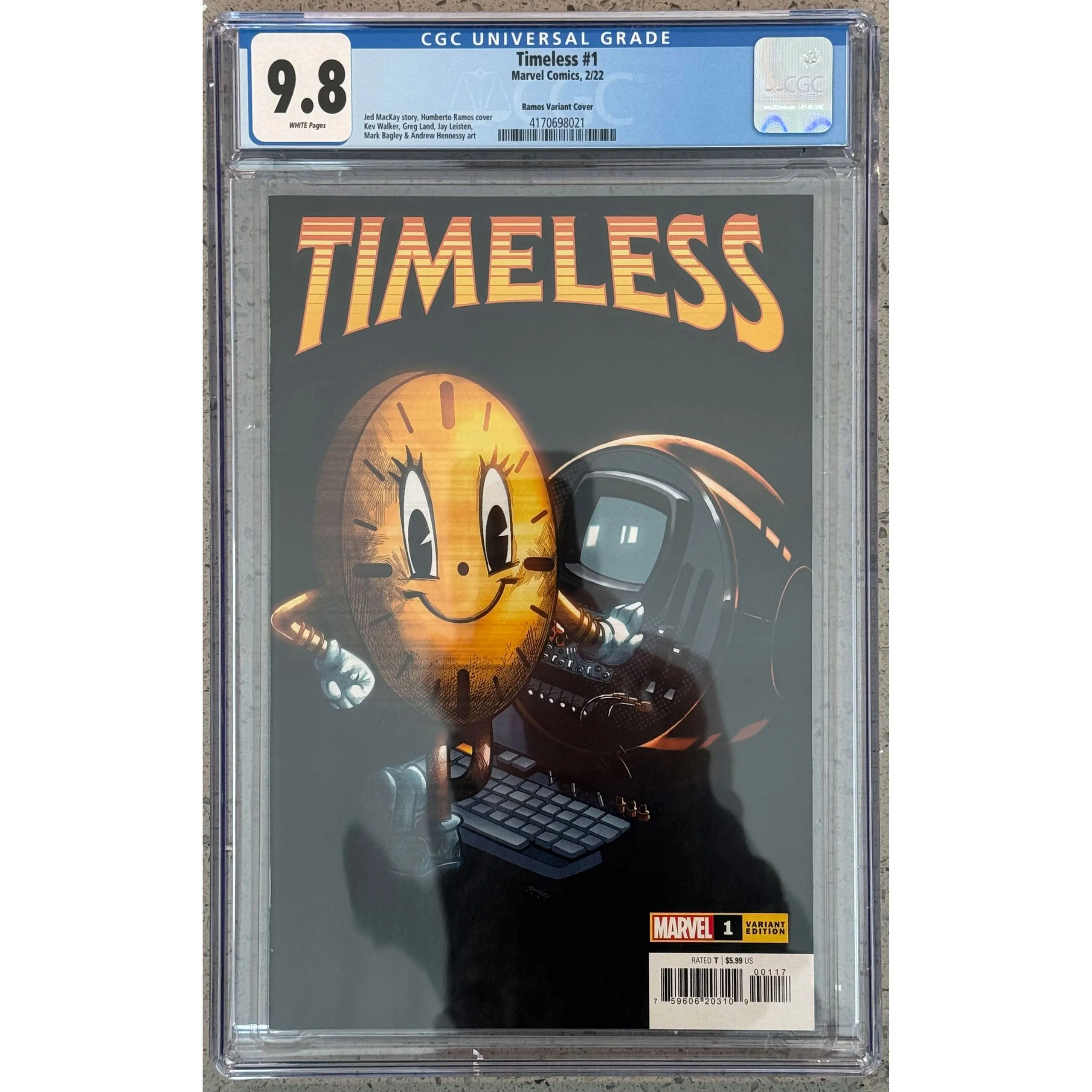 Product image for Timeless (2021) #001 | CGC 9.8 | Humberto Ramos Variant | 1st app (cover) Miss Minutes | 1st cameo Iron Fist (Lin Lie) 