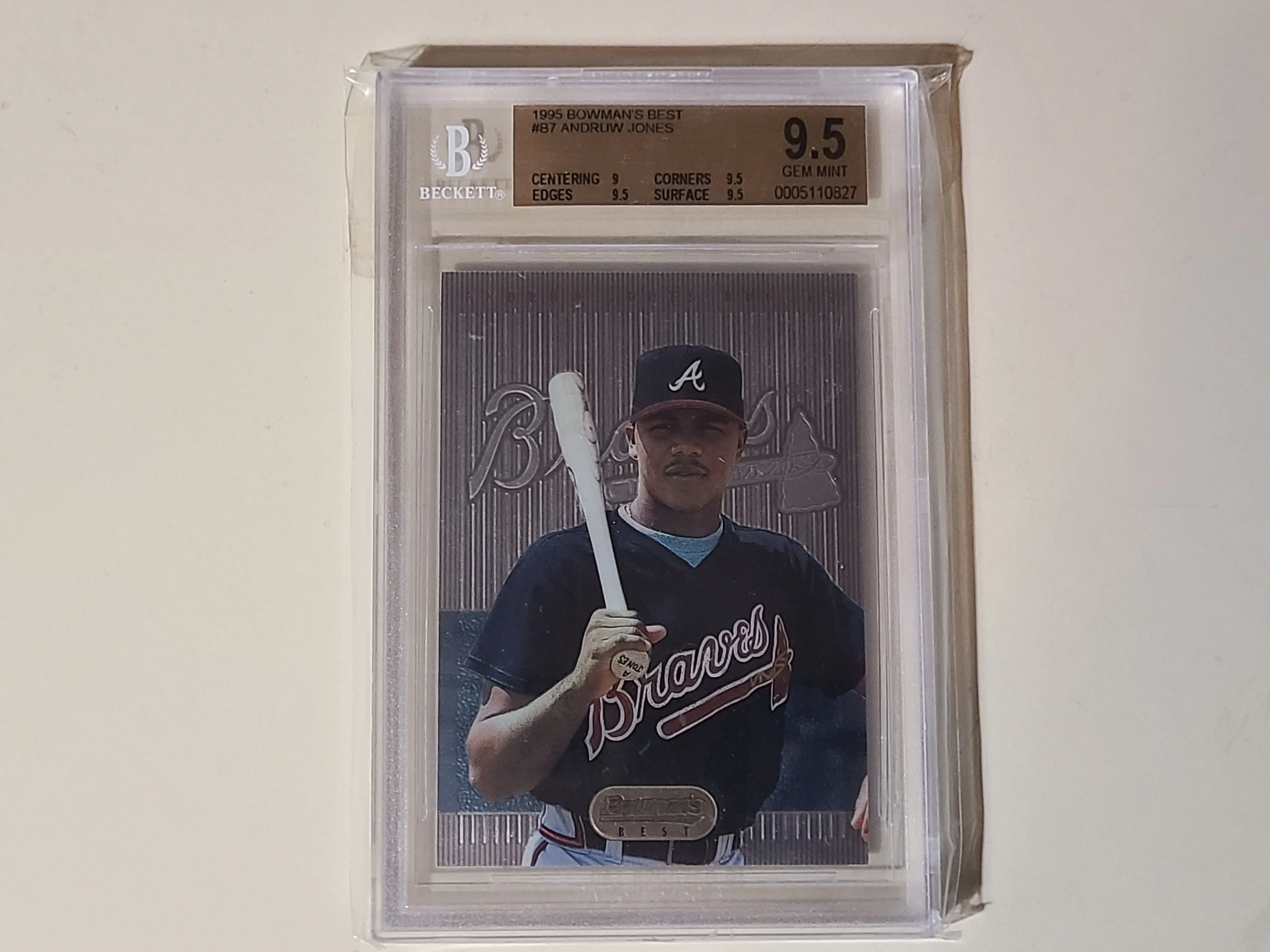 Product image for Andruw Jones 1995 Bowman's Best Rookie graded BGS 9.5