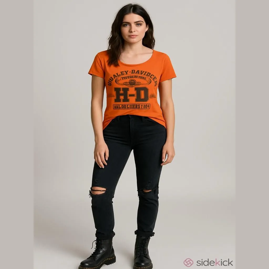 Product image for Women's Harley-Davidson T-Shirt Size M Orange