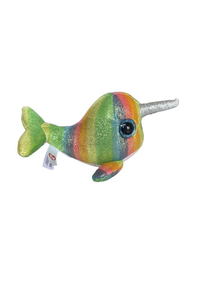 Product image for Ty Beanie Boos Nori Narwhal Plush Toy Small Multi-color