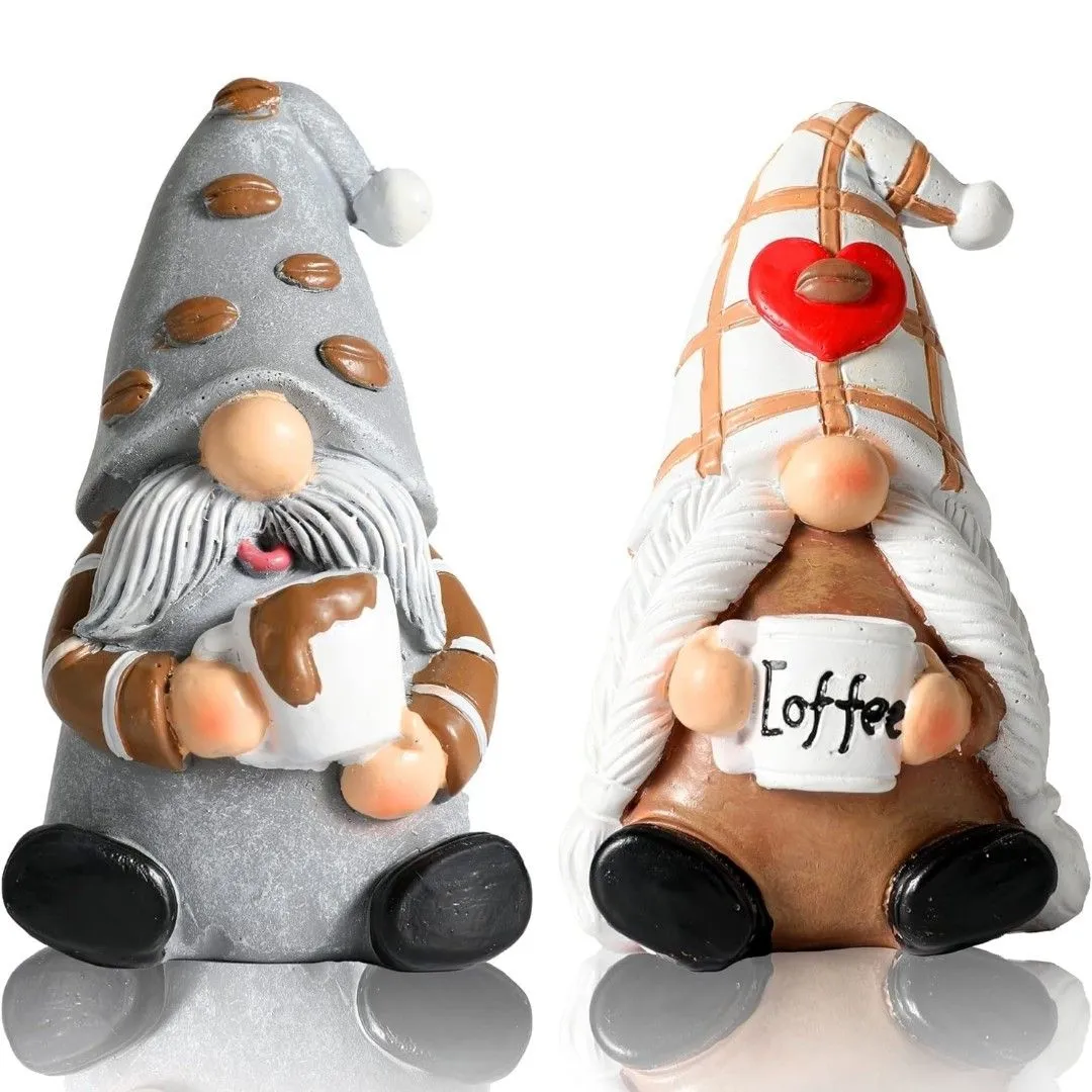 Product image for iStatue Coffee Gnomes - Set of 2 Resin 4-inch.   (481)