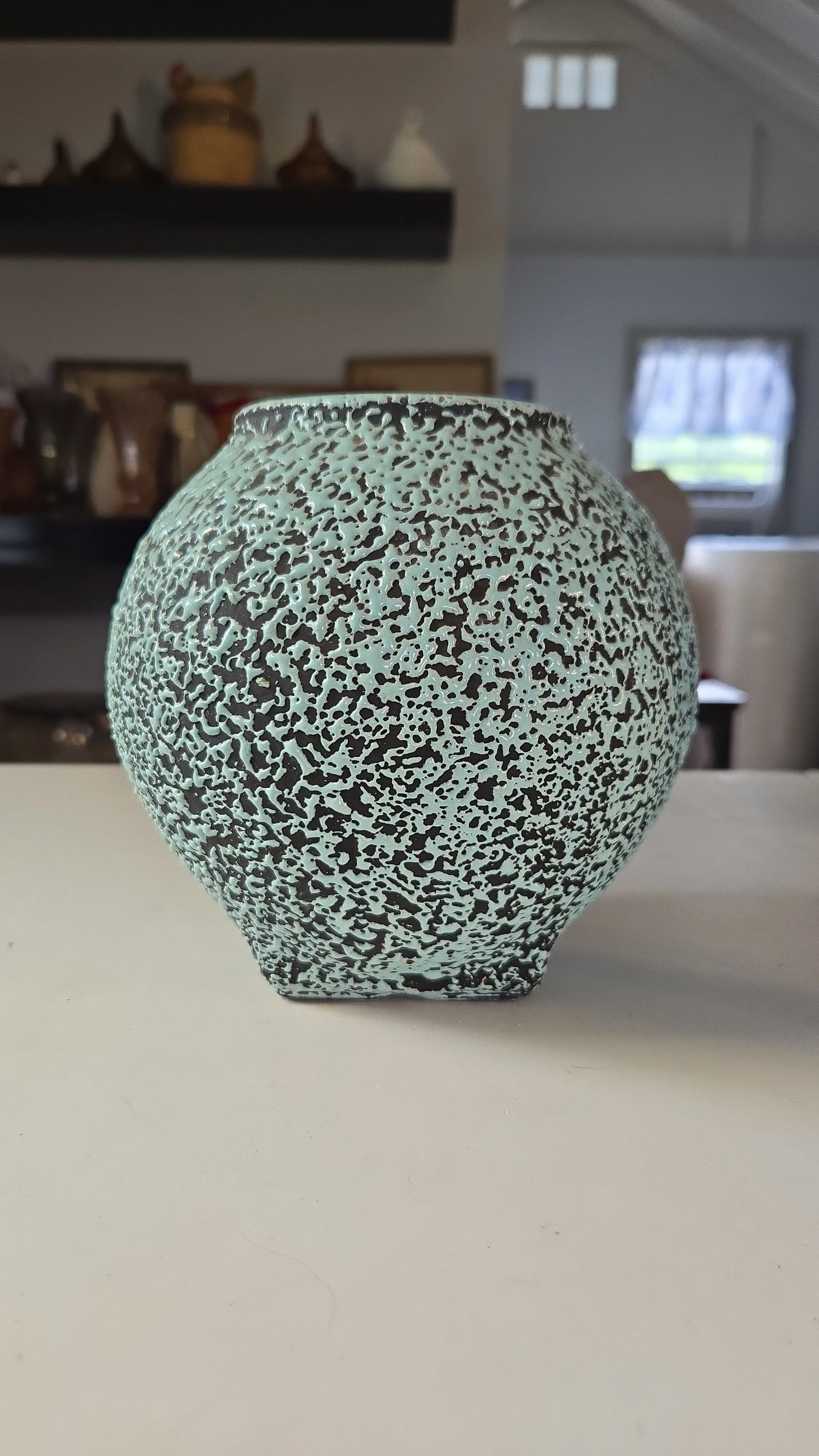 Product image for 1453-Kenwood Turquoise Lava Glaze Vase by Shawnee Pottery