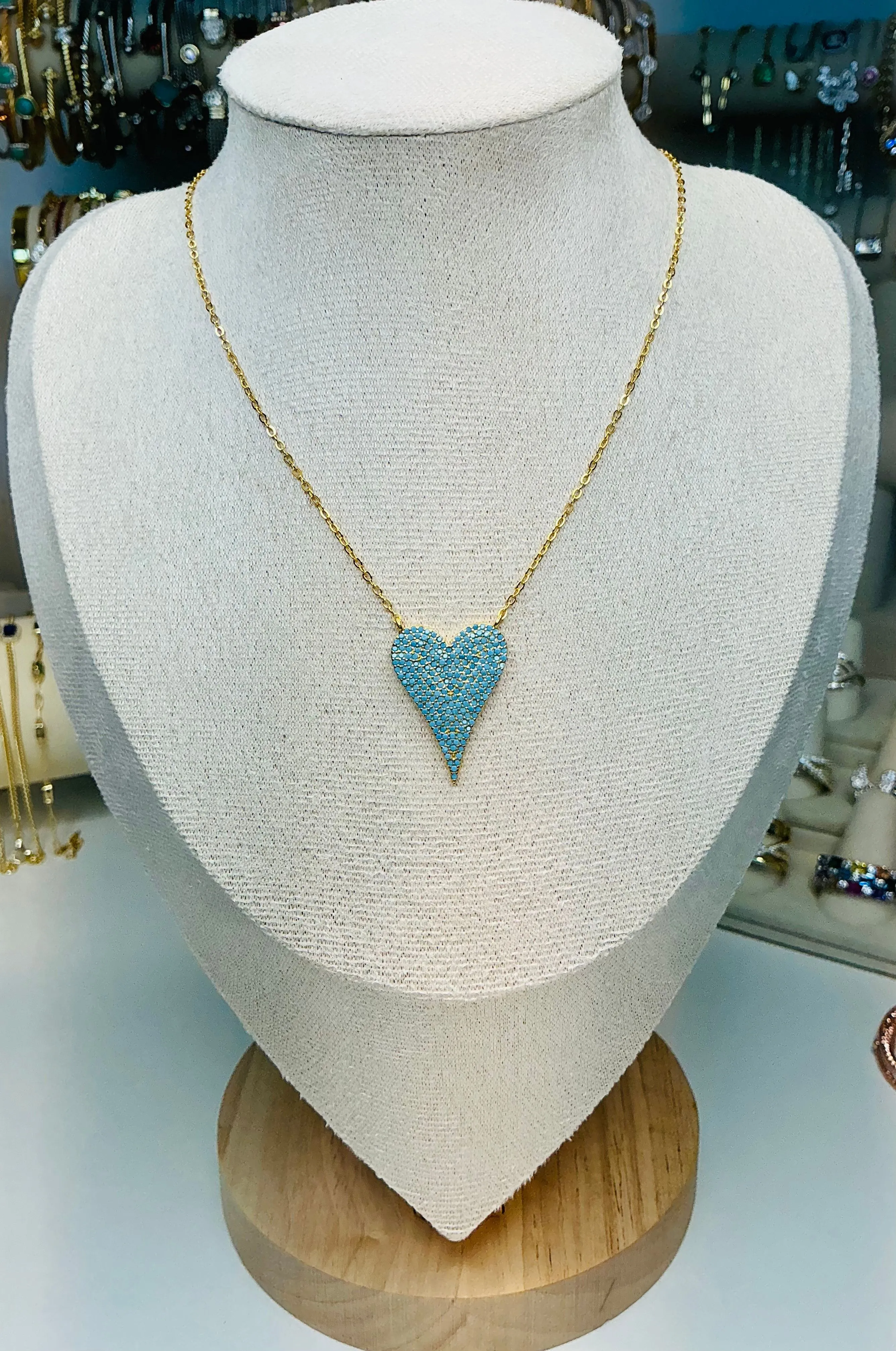 Product image for Turquoise and Gold Heart Pendant