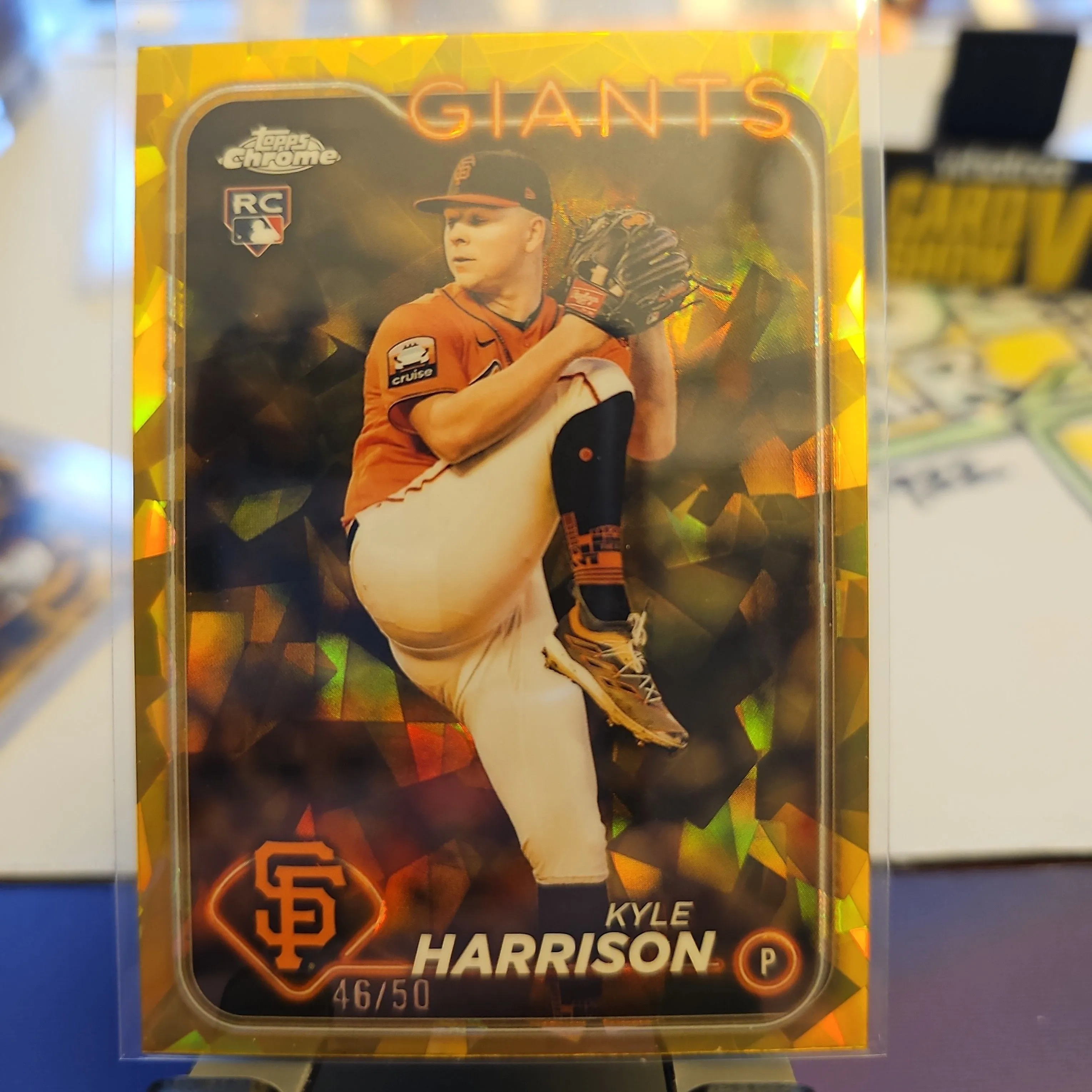 Product image for Kyle Harrison - /50 Gold Sapphire RC 2024 Topps Chrome Sapphire - Giants 