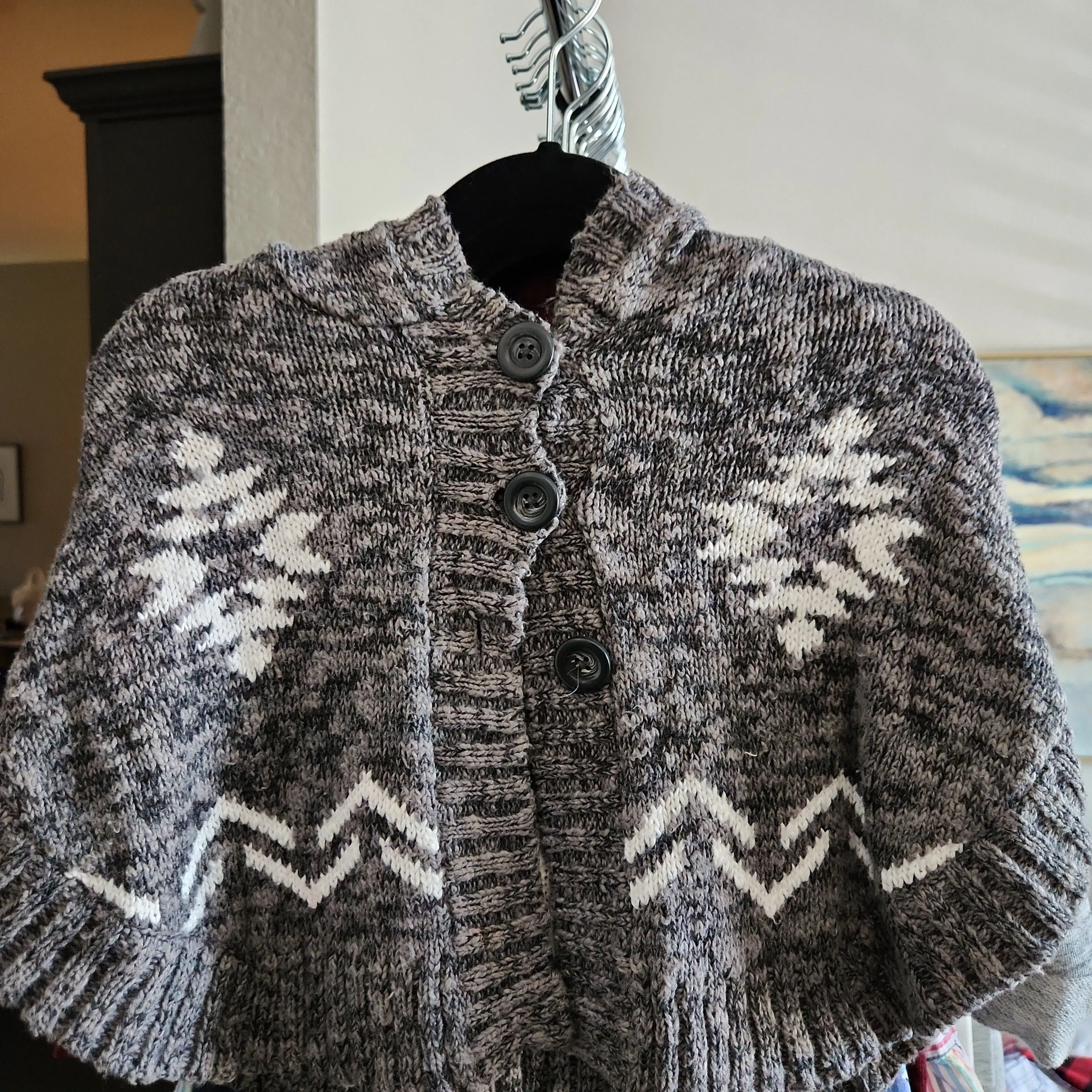 Product image for Knit Poncho w/ Hood