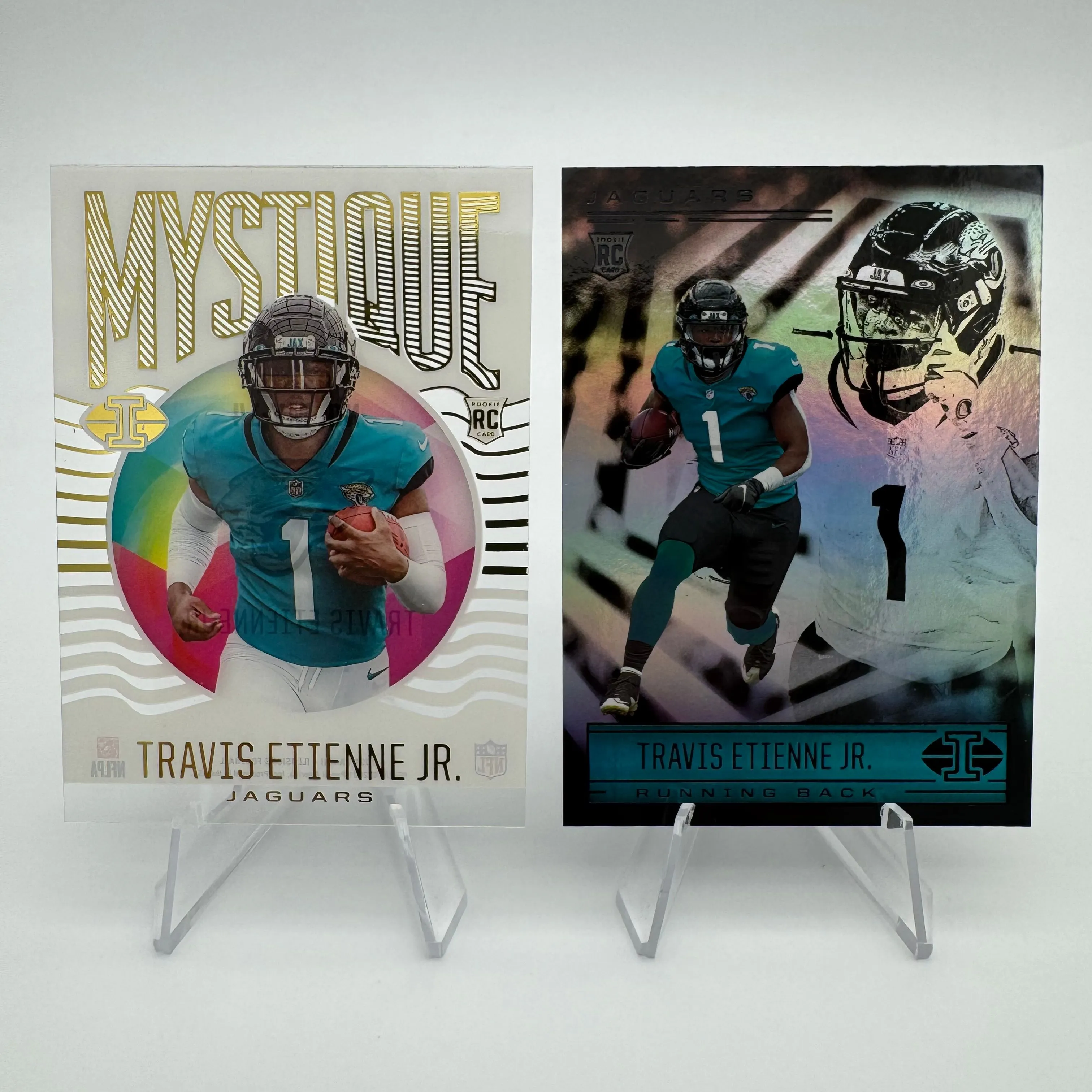 Product image for Travis Etienne Jr 2021 Panini Illusions RC Mystique Acetate