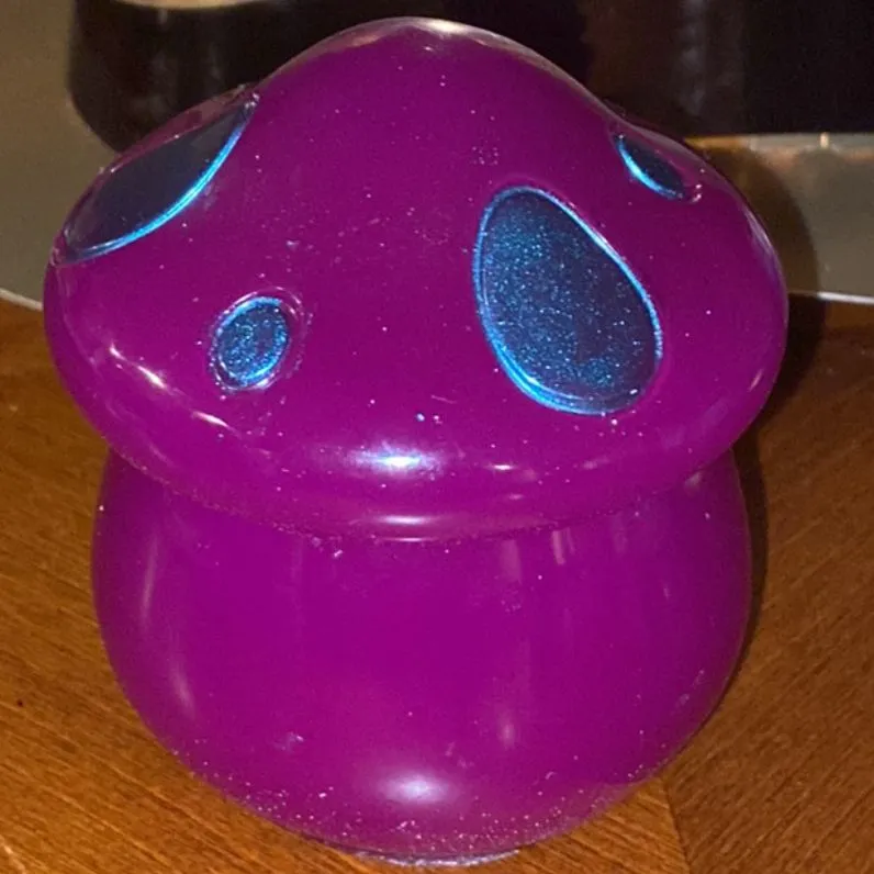 Product image for Epoxy resin purple glow in the dark mushroom