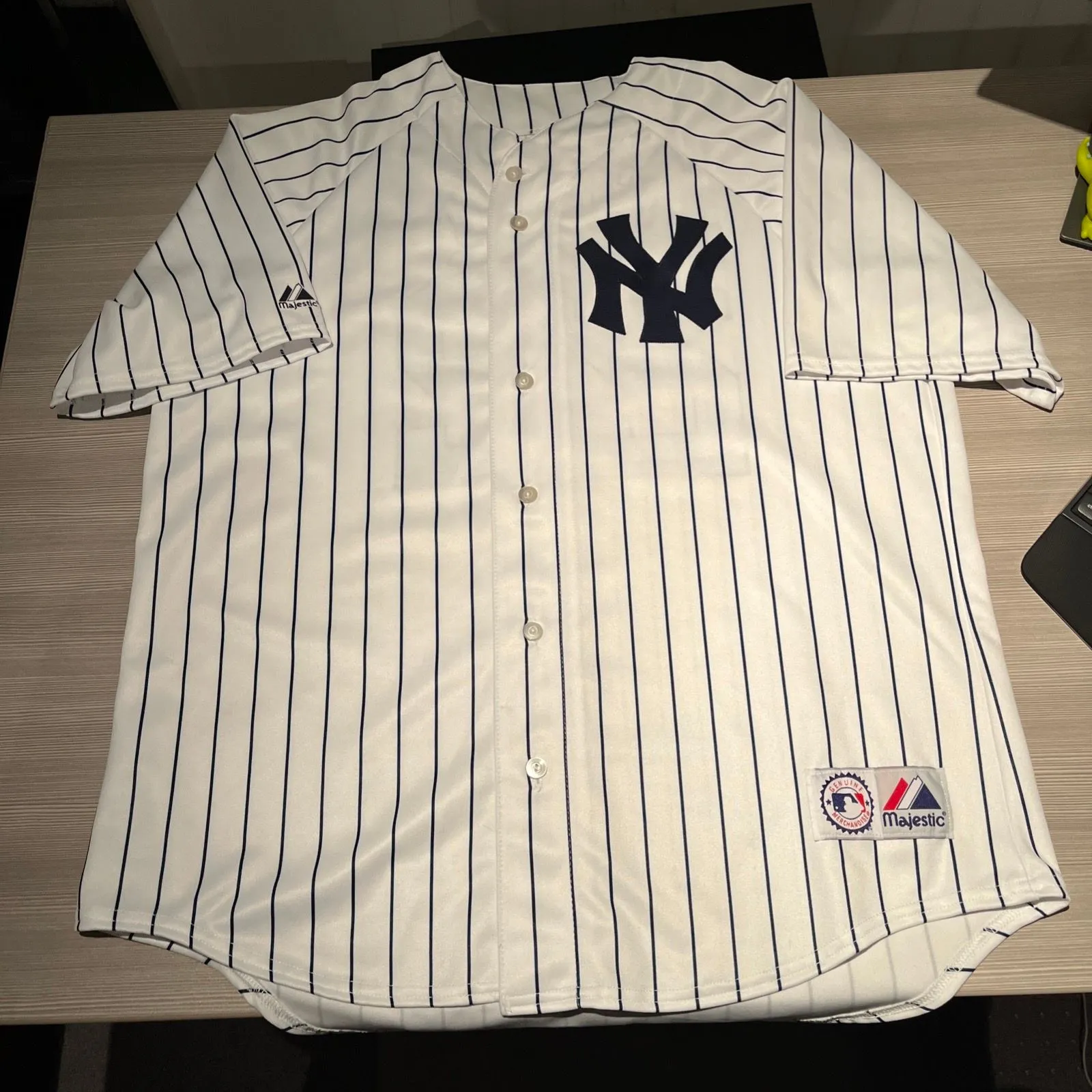 Product image for Robinson cano majestic made in USA #22 Yankees pinstripe jersey home