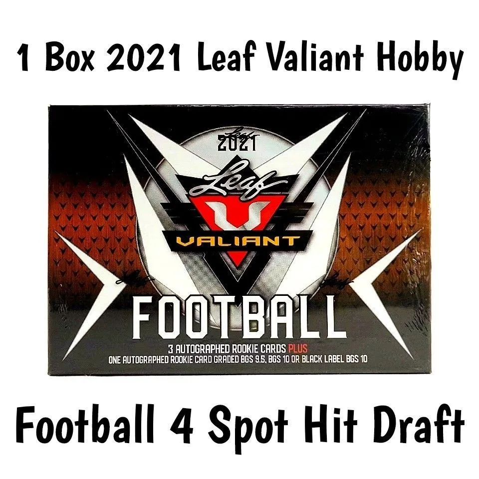Product image for 1 Box 2021 Leaf Valiant NFL Hit Draft "4 Spots"