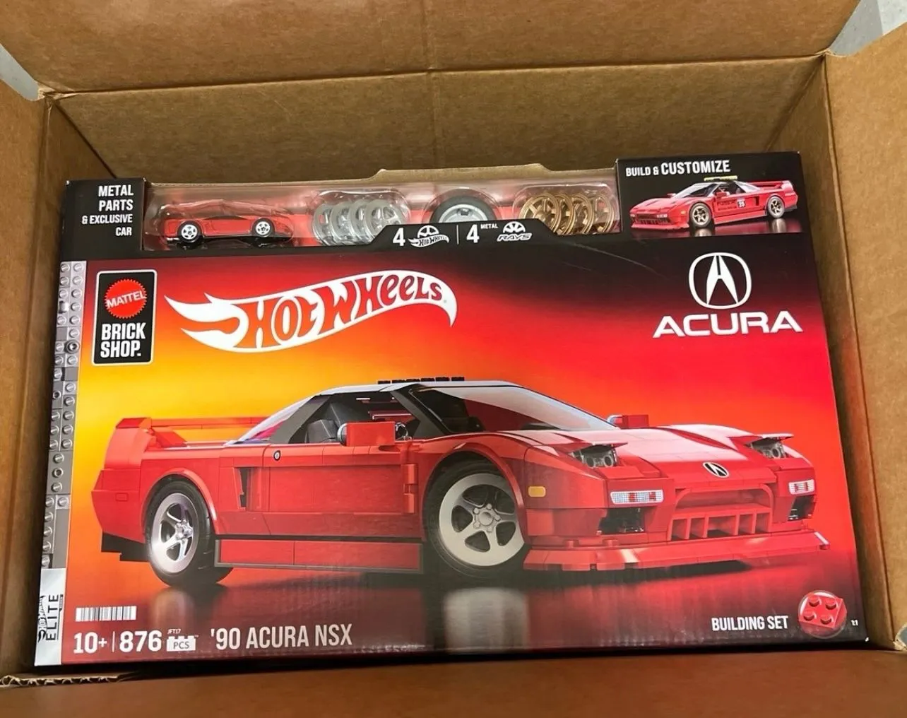 Product image for Mattel Brick Shop Hot Wheels ’90 Acura NSX Building Set