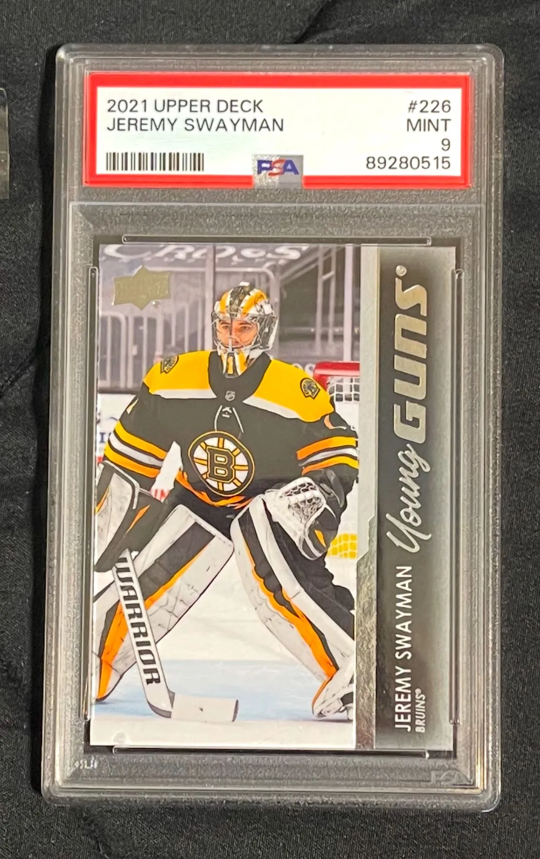 Product image for 2021-2022 Upper Deck Jeremy Swayman  PSA MINT 9