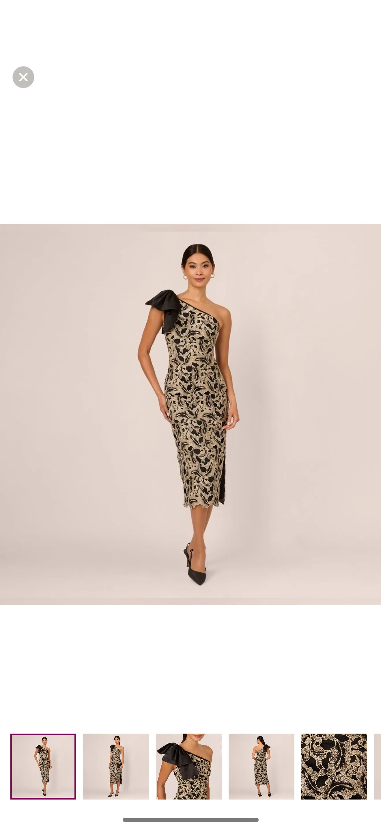 Product image for METALLIC LEAF LACE ANKLE DRESS IN BLACK GOLD sizes 4