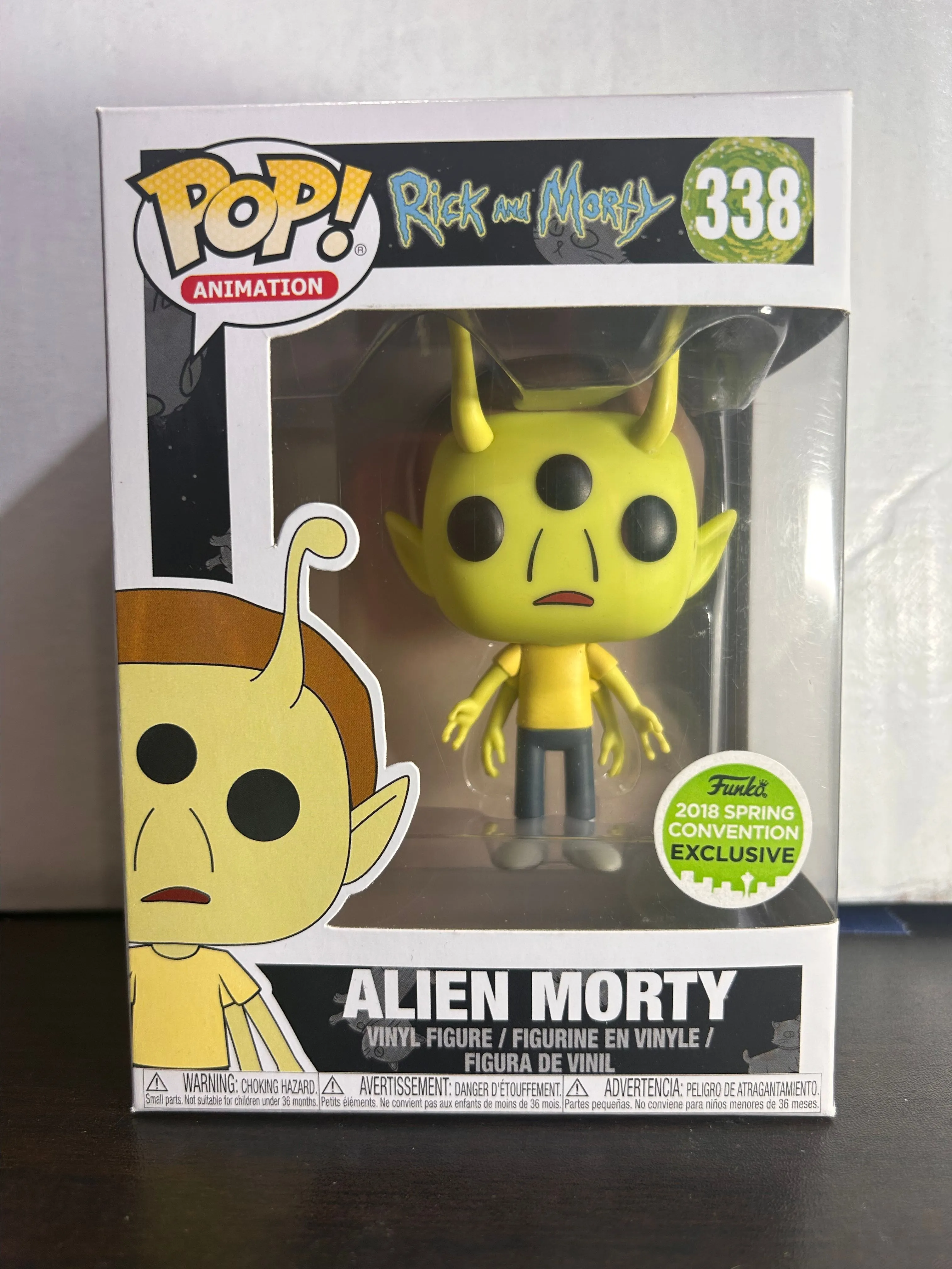 Product image for Alien Morty 2018 Spring Convention Exclusive Rick and Morty Animation Funko Pop 338 with Protector