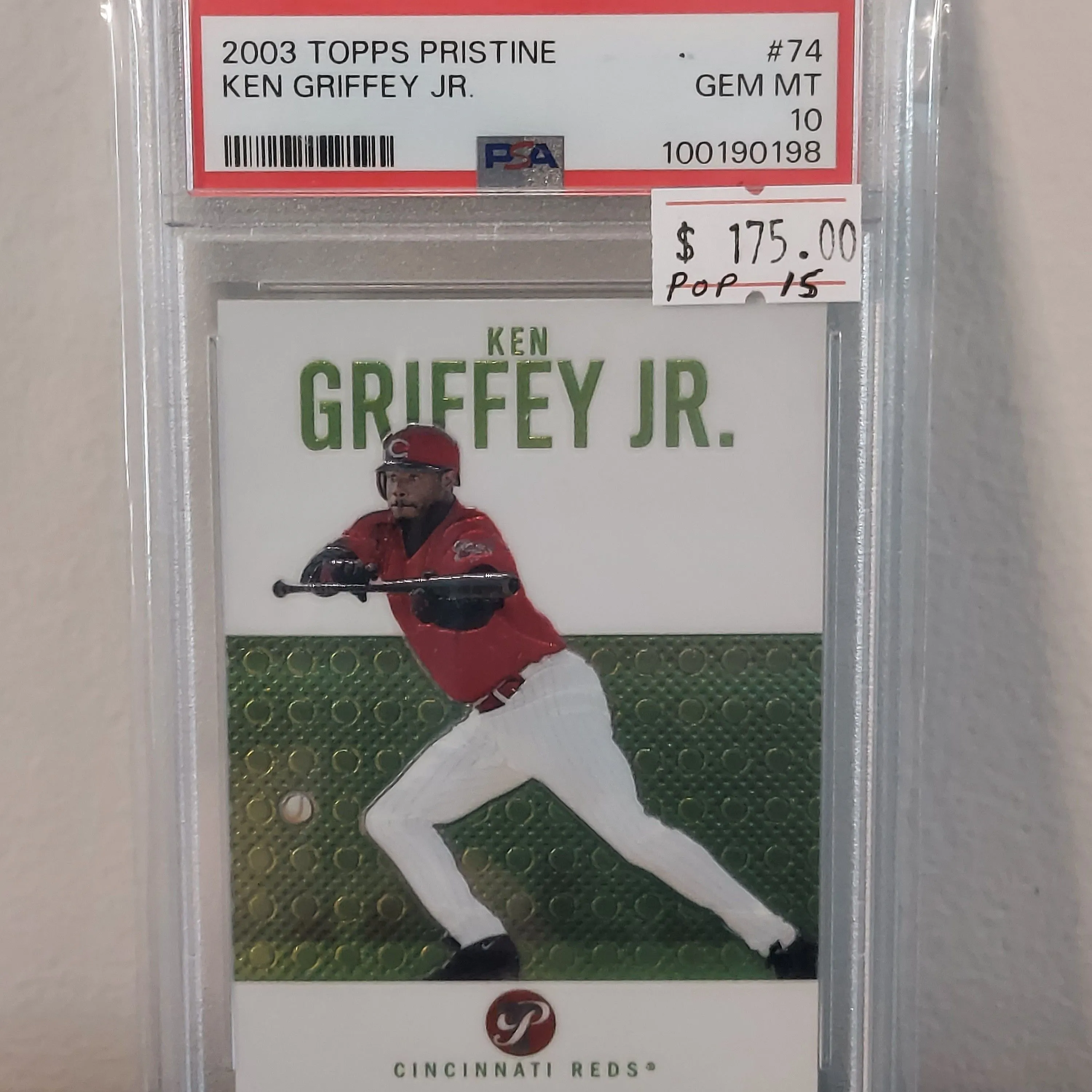 Product image for 2003 Topps Pristine 74 Ken Griffey JR PSA 10
