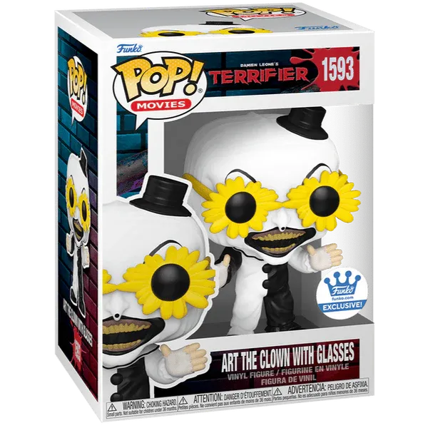 Product image for Terrifier - Art the Clown with Glasses - #1593 - Funko Shop Exclusive - Movies - Funko Pop!