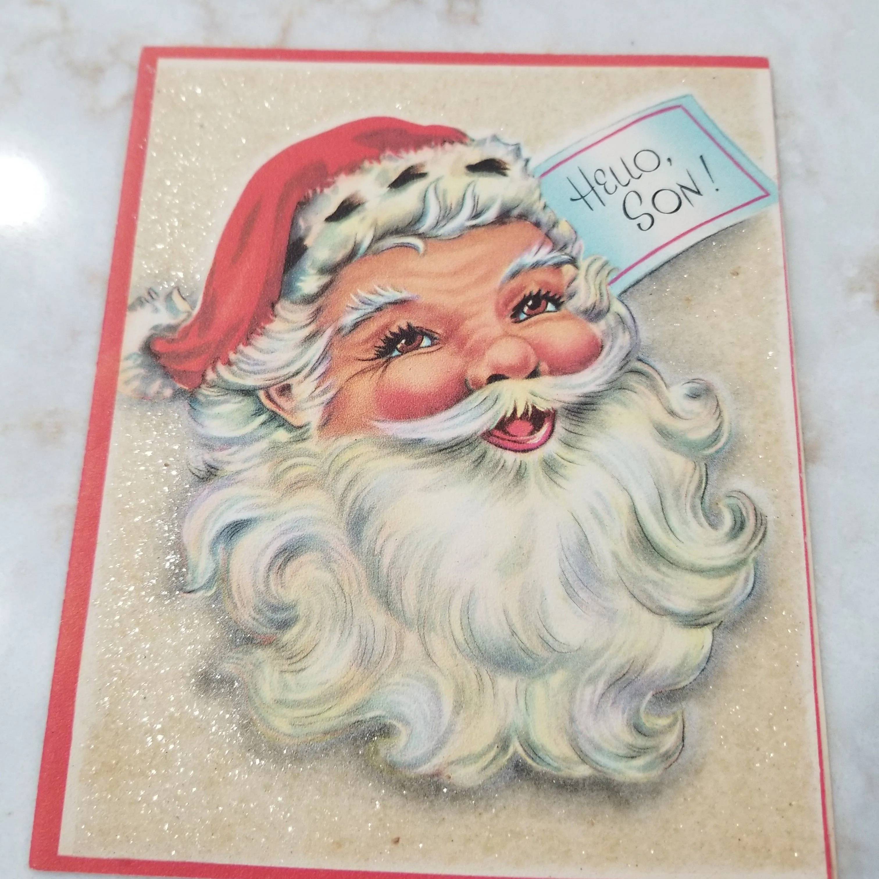 Product image for Vintage Christmas Card for Son Signed No Envelope