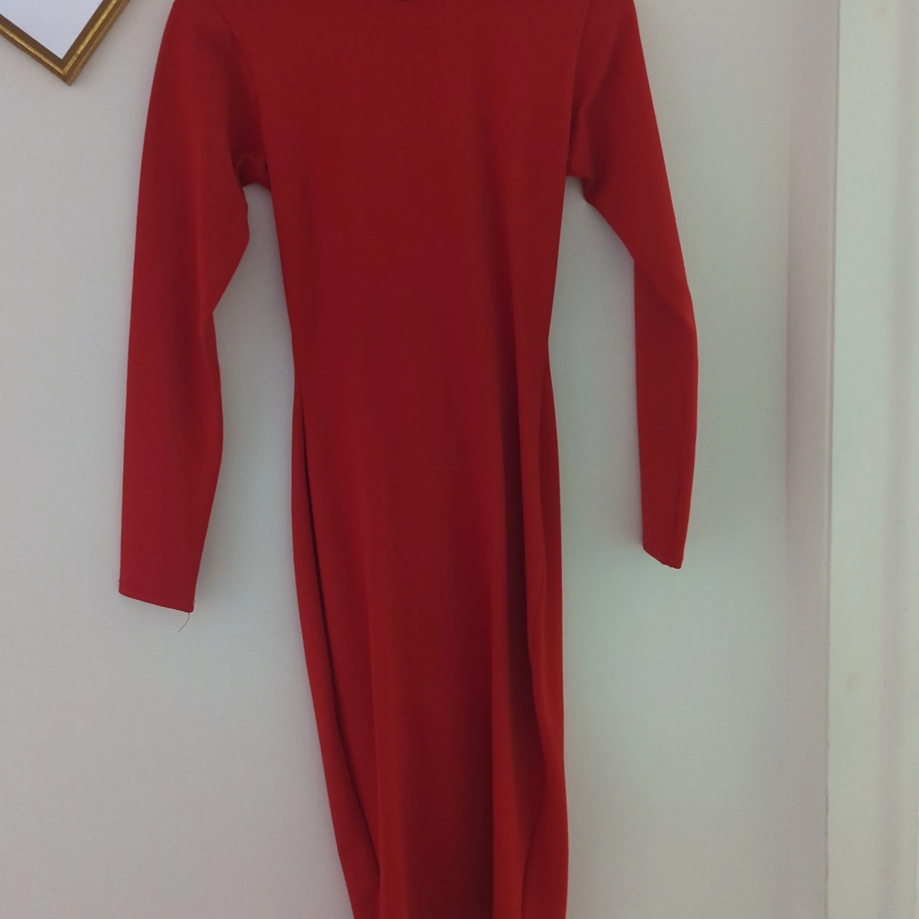 Product image for red couture dress with gold accent NWT