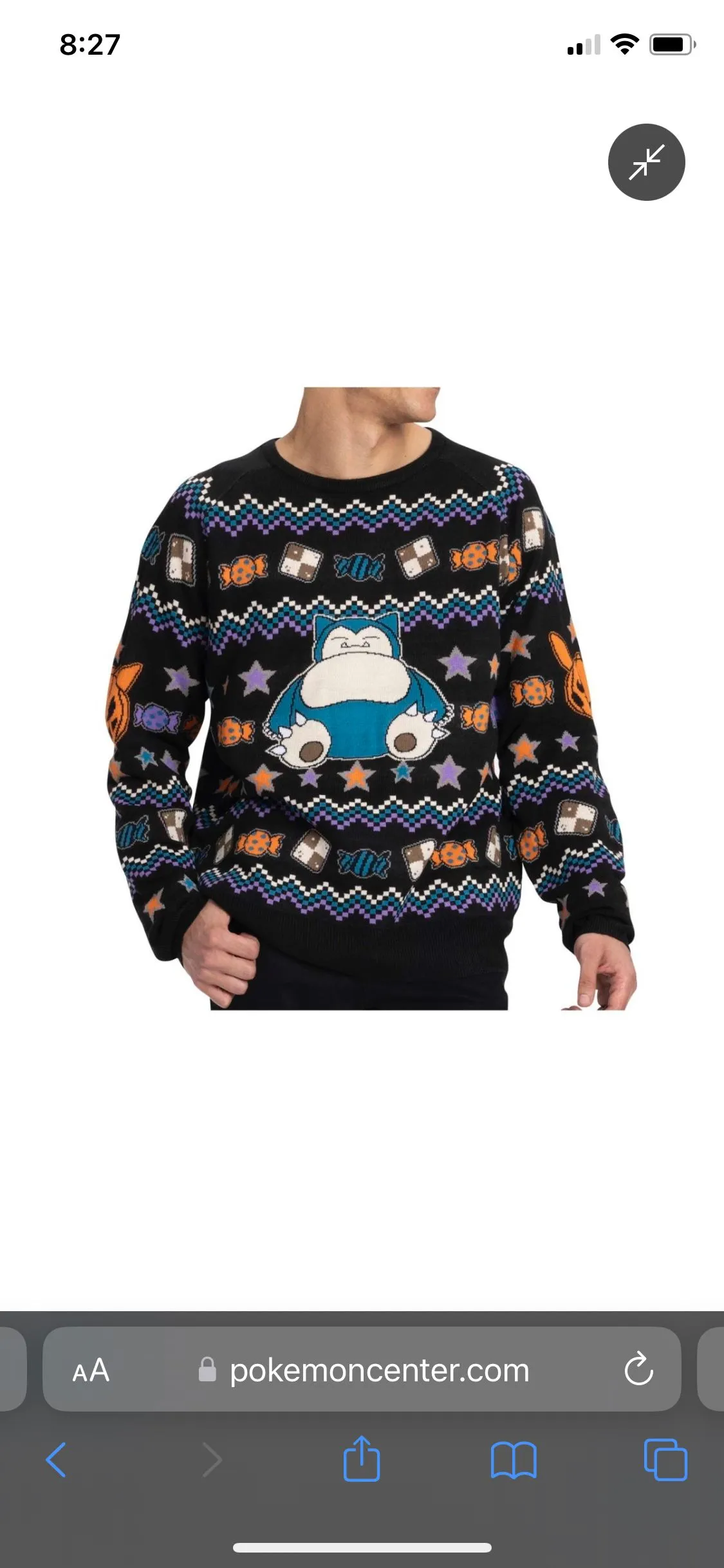 Product image for Pokémon Center Snorlax Halloween Sweater(Sm)
