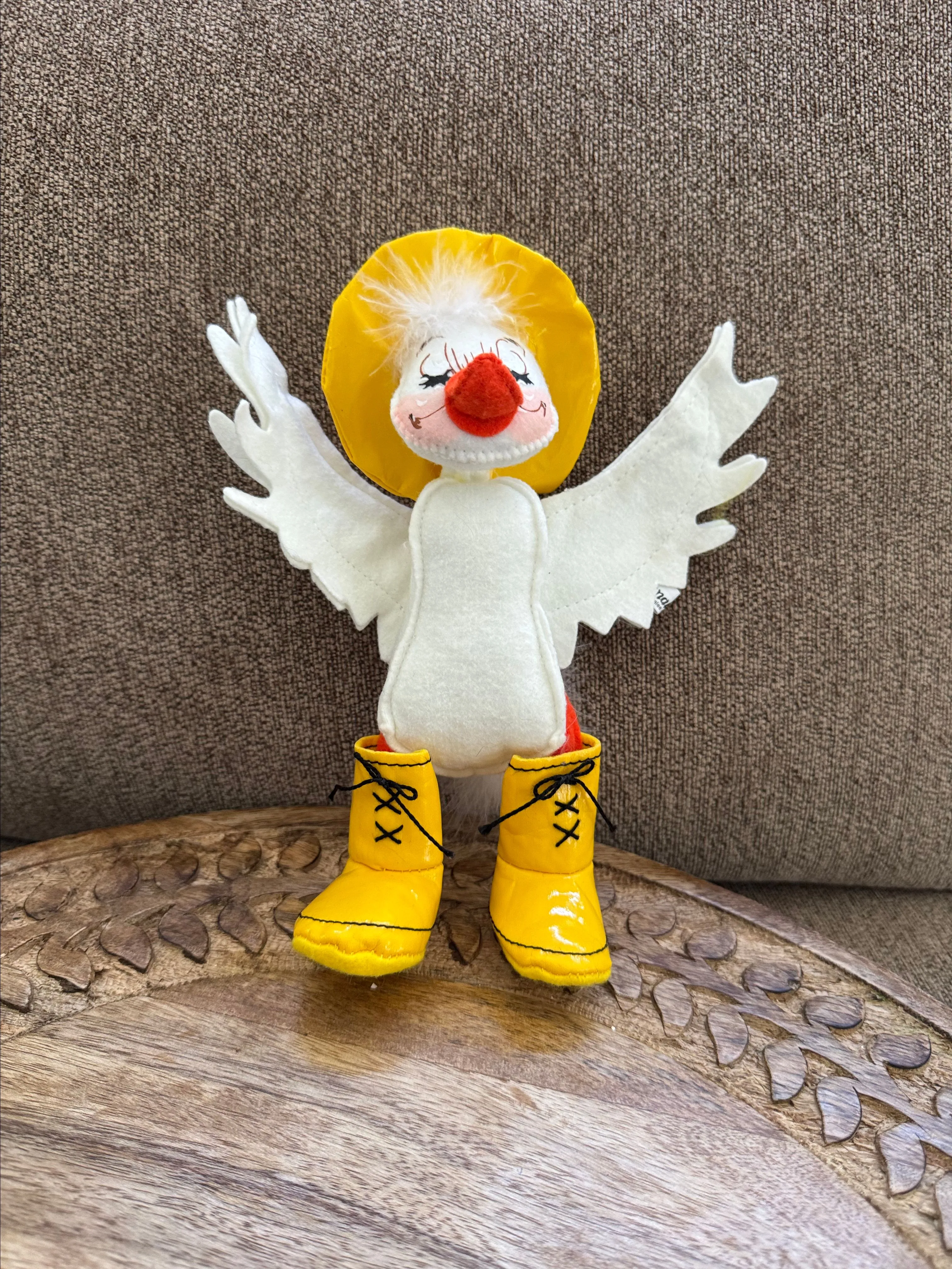 Product image for 7. Annalee Doll Ready For Rain White Duck Yellow Hat Boots Spring