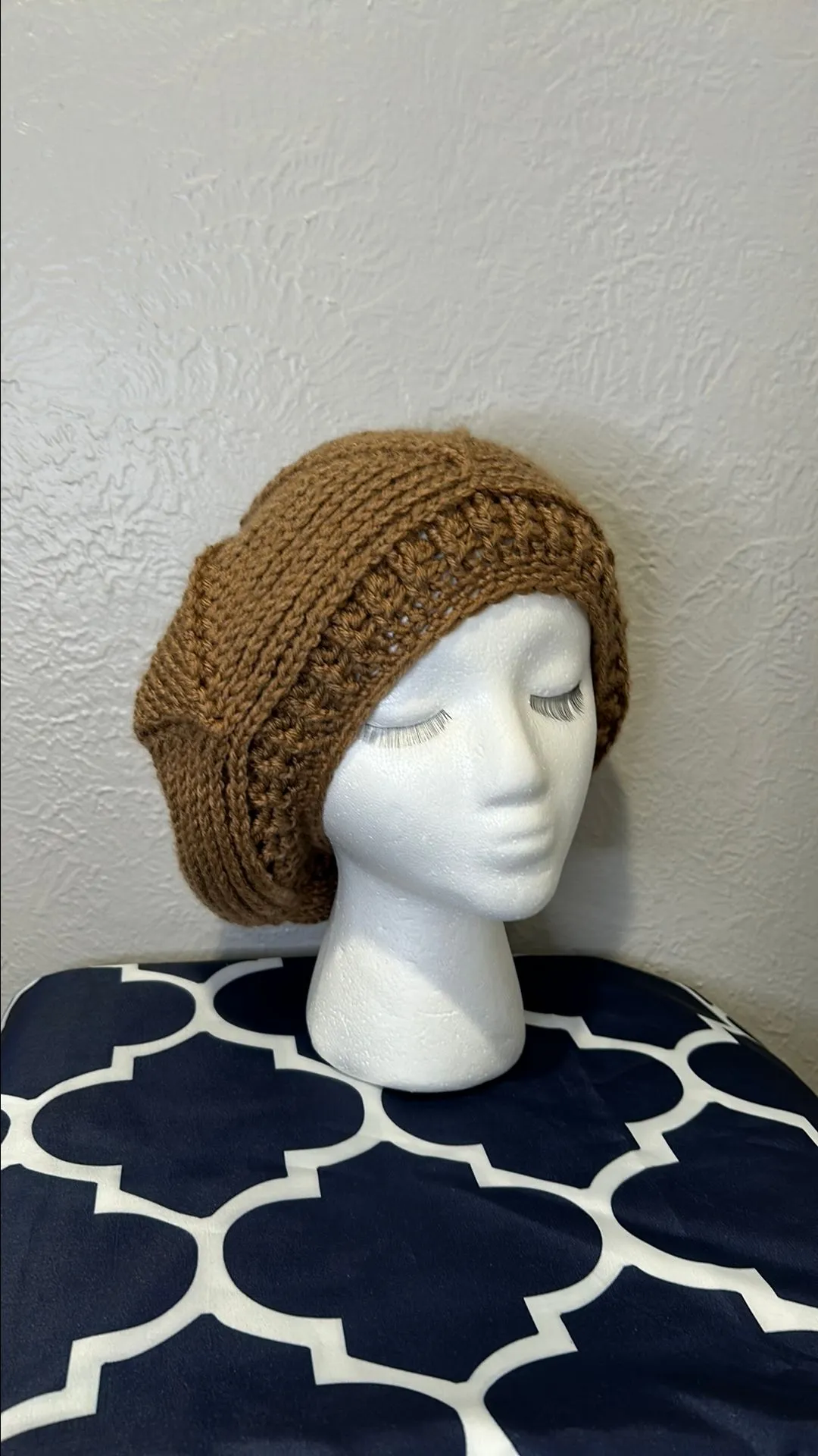 Product image for Handmade Crochet Leaf Beret/Beanie