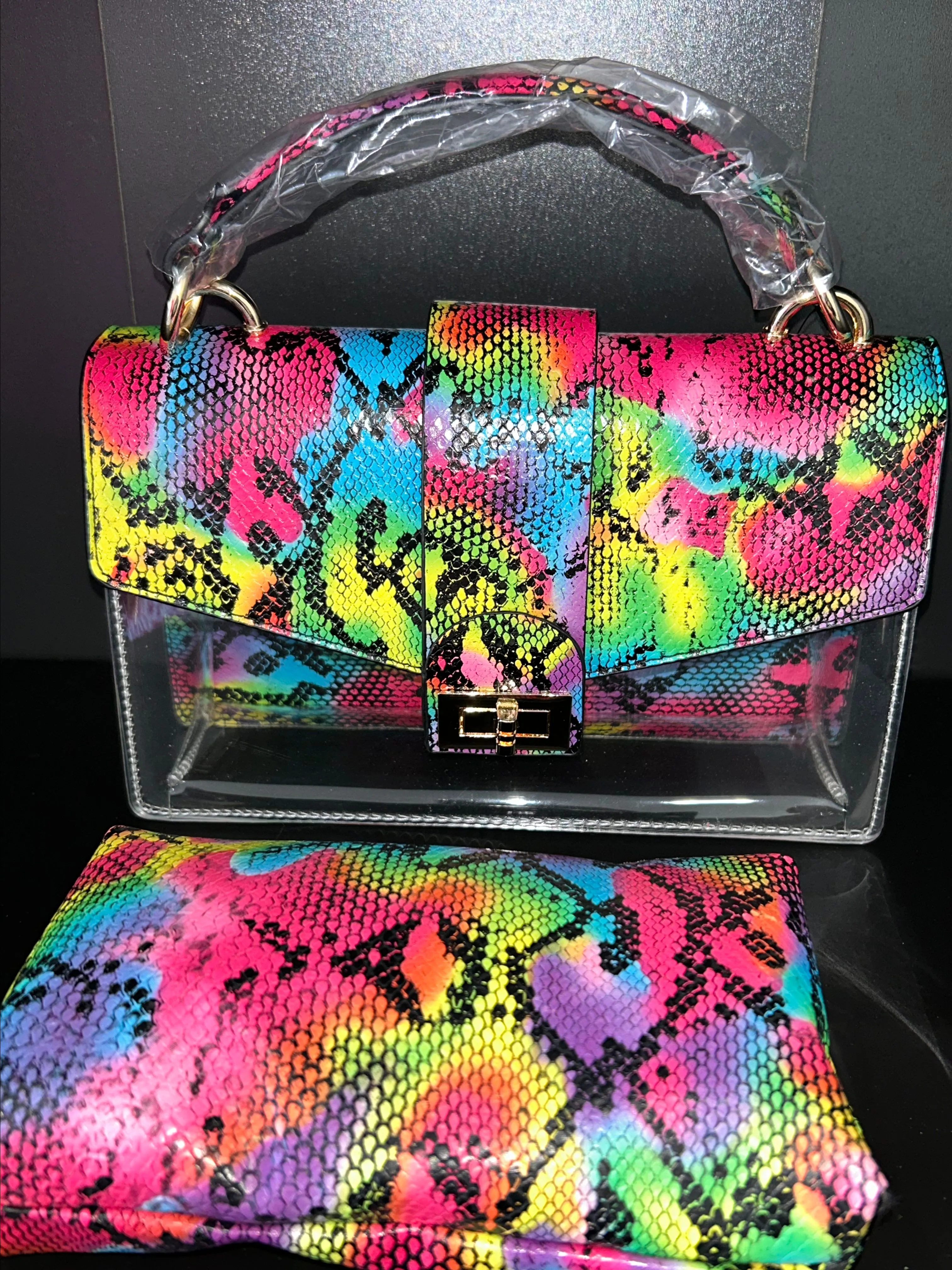 Product image for Multicolored Snake handbag