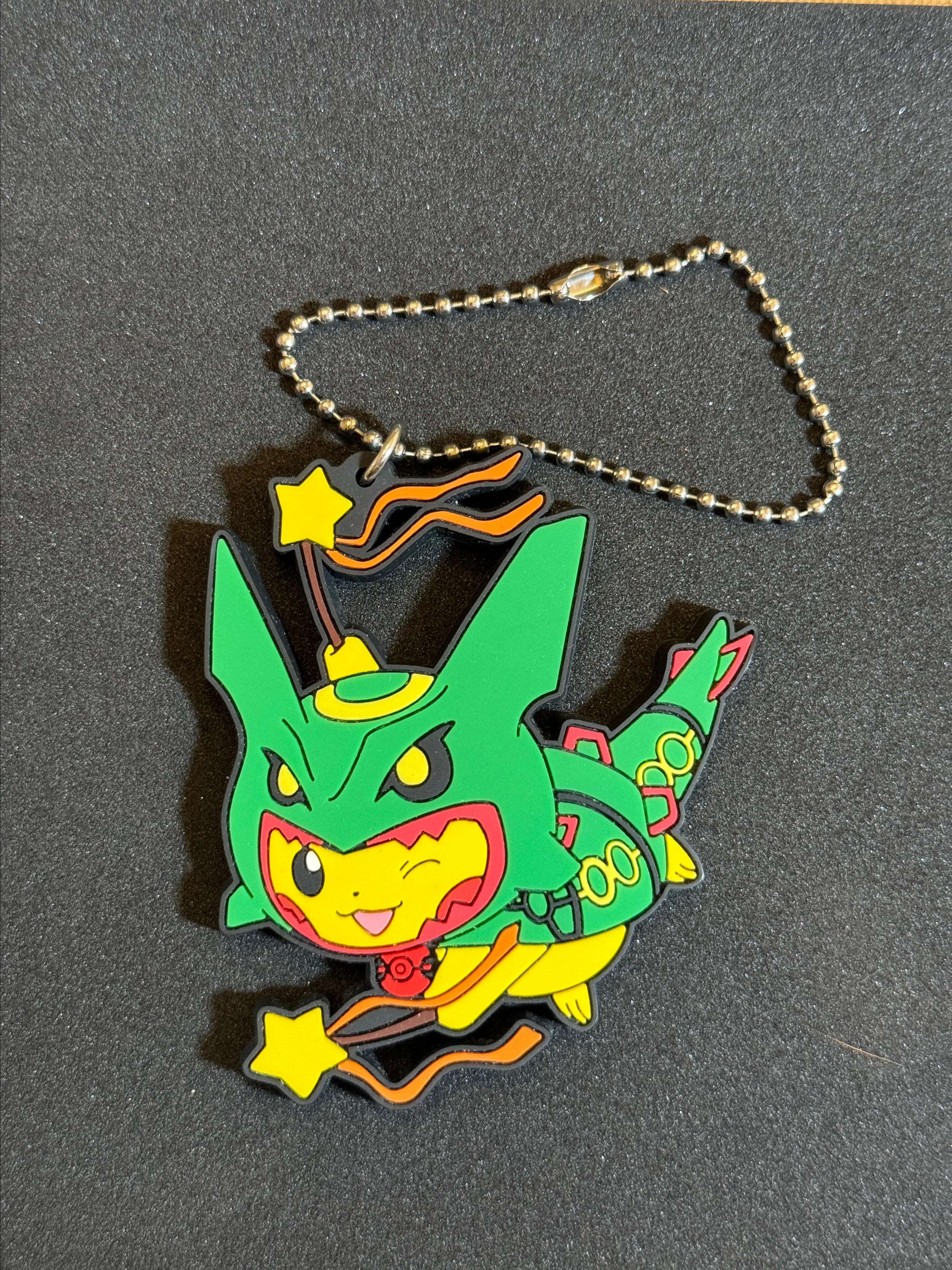 Product image for Pokemon Center Rayquaza Poncho Pikachu Rubber Keychain