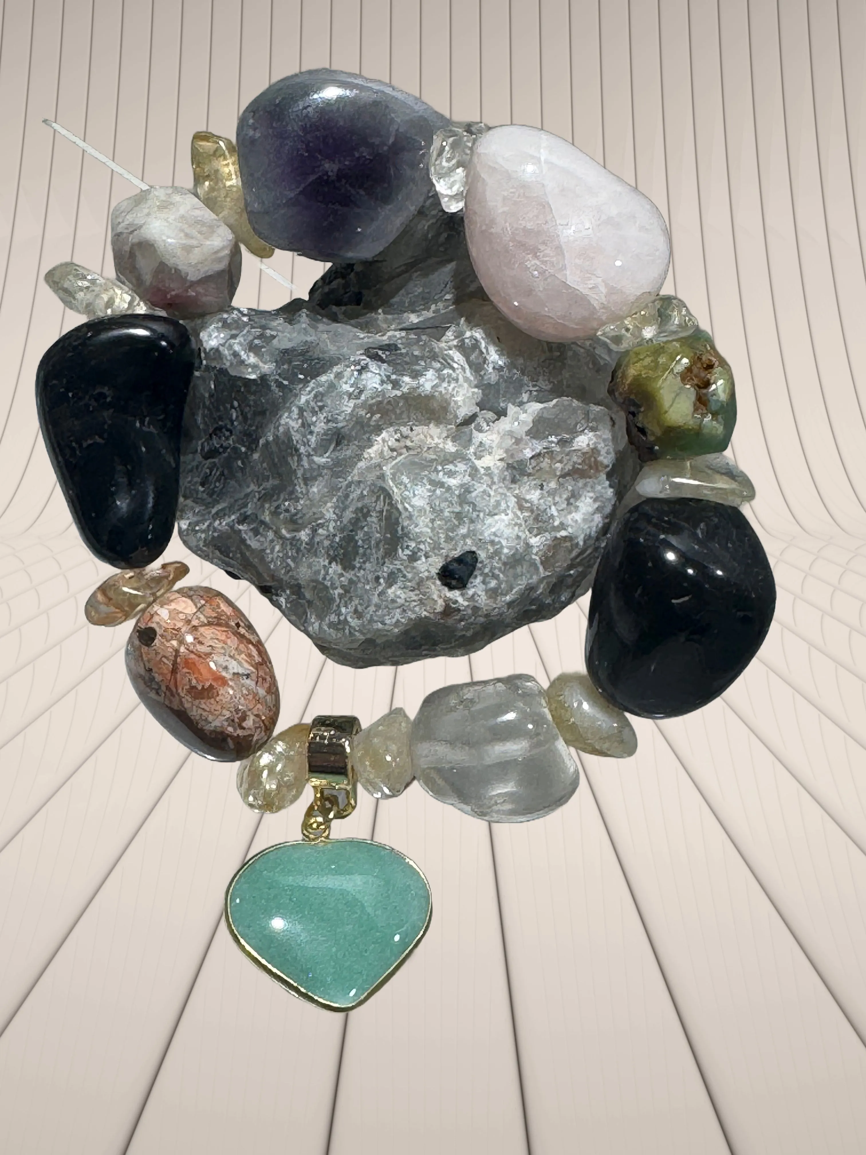 Product image for Multicolor Gemstone Bracelet with Gold Accents