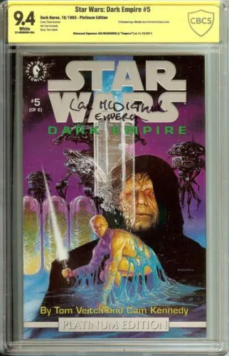 Product image for Star Wars Dark Empire #5 Platinum Signed "Emperor" Palpatine  Ian McDiarmid CBCS 9.4