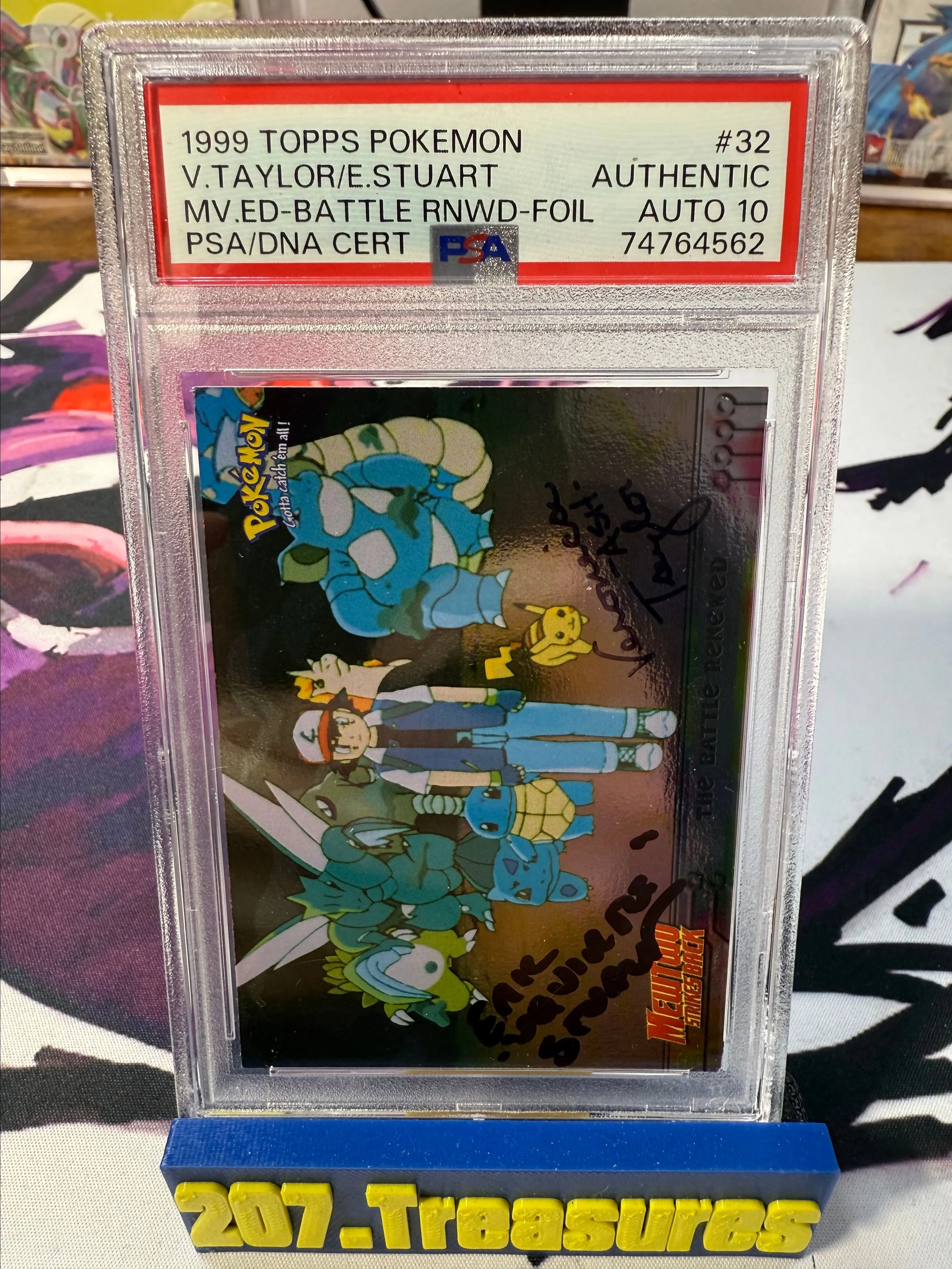 Product image for 1999 Topps Pokemon The Movie Edt Movie Edition Mv.Ed-Battle Rnwd-Foil PSA N0: AUTHENTIC