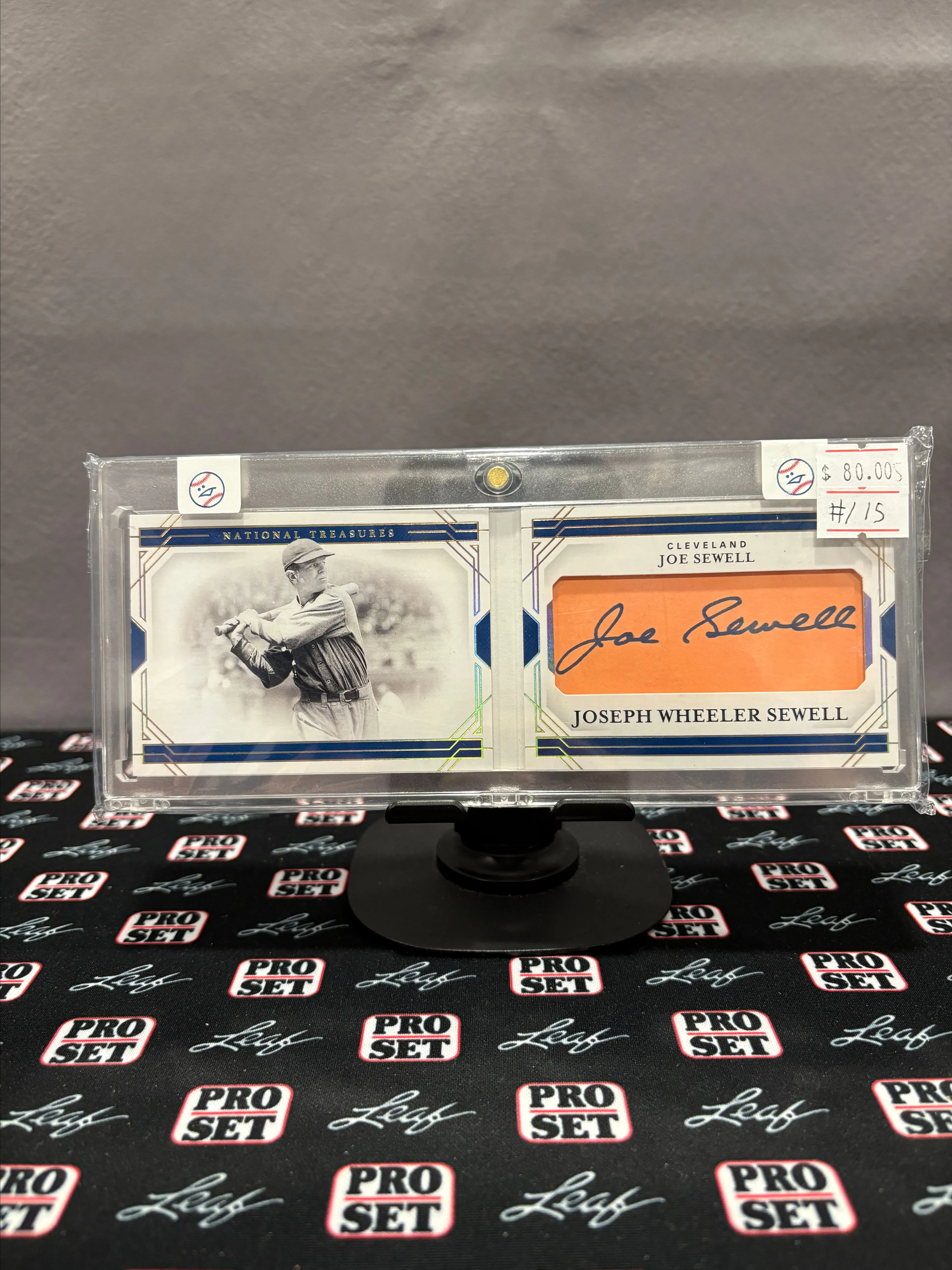 Product image for 2020 panini national treasures baseball Joe Sewell Cut Signature Booklet #/15