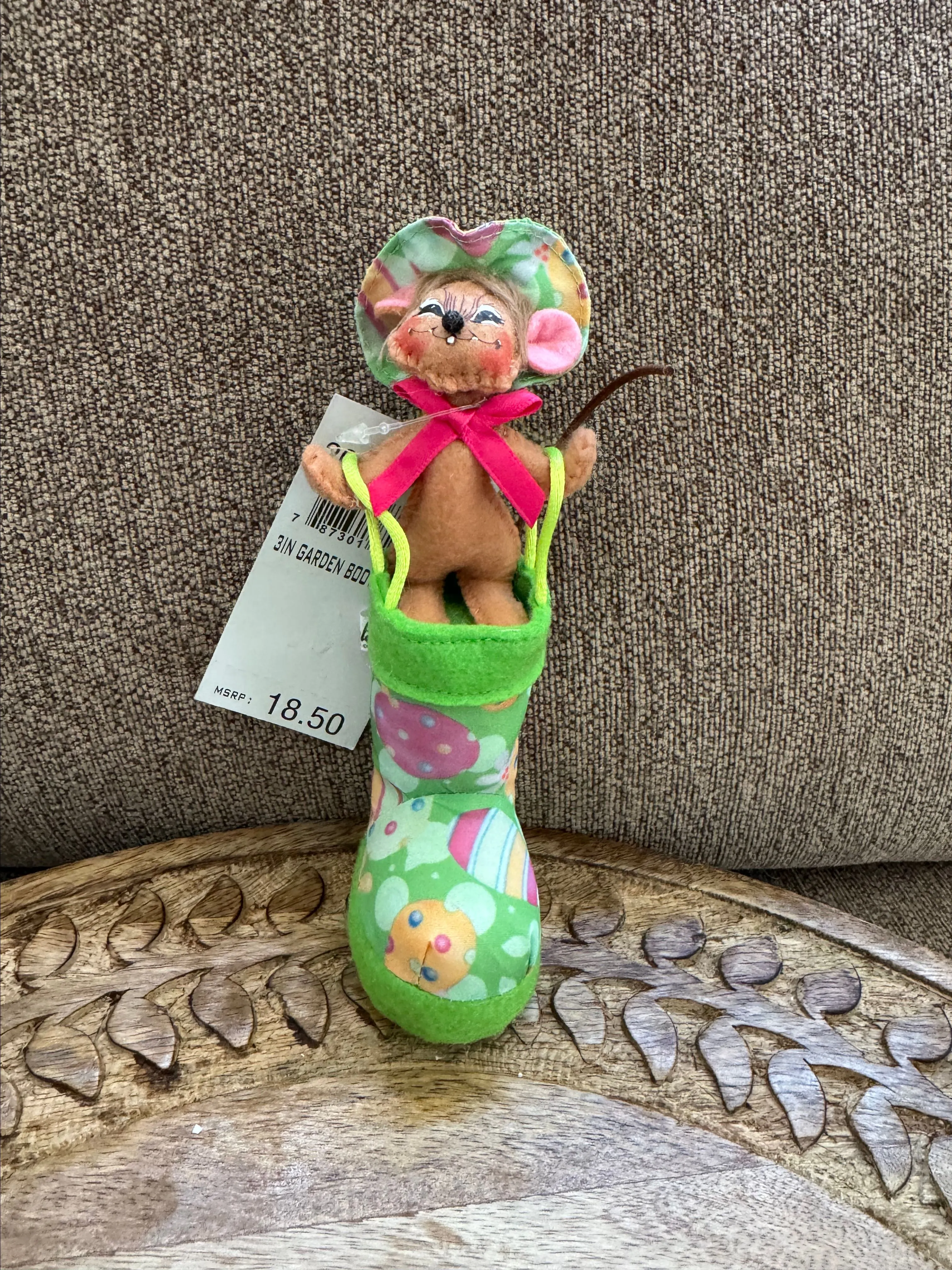 Product image for 9. Annalee Green Rain Boot Mouse Doll Mice