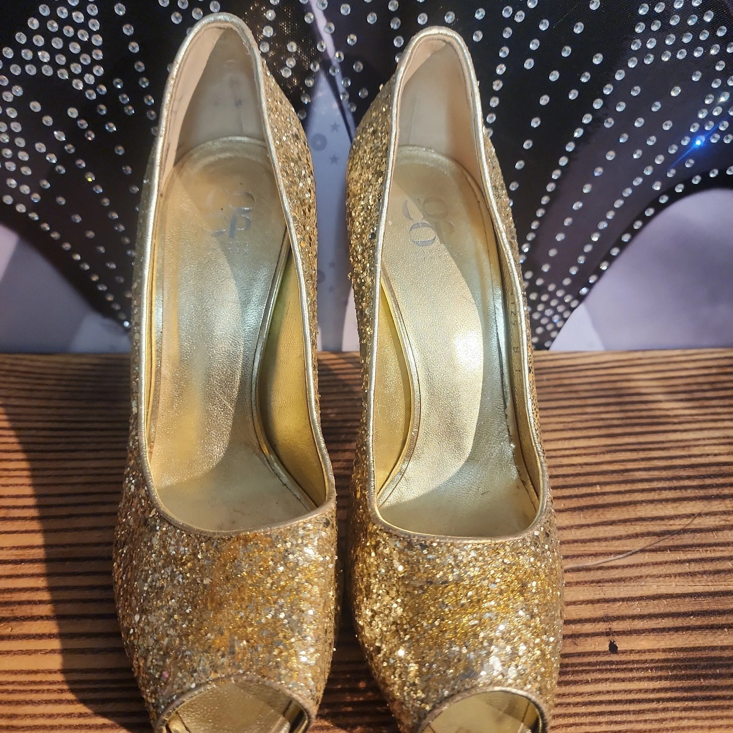 Product image for Peep Toe Glitter Heel 38.5