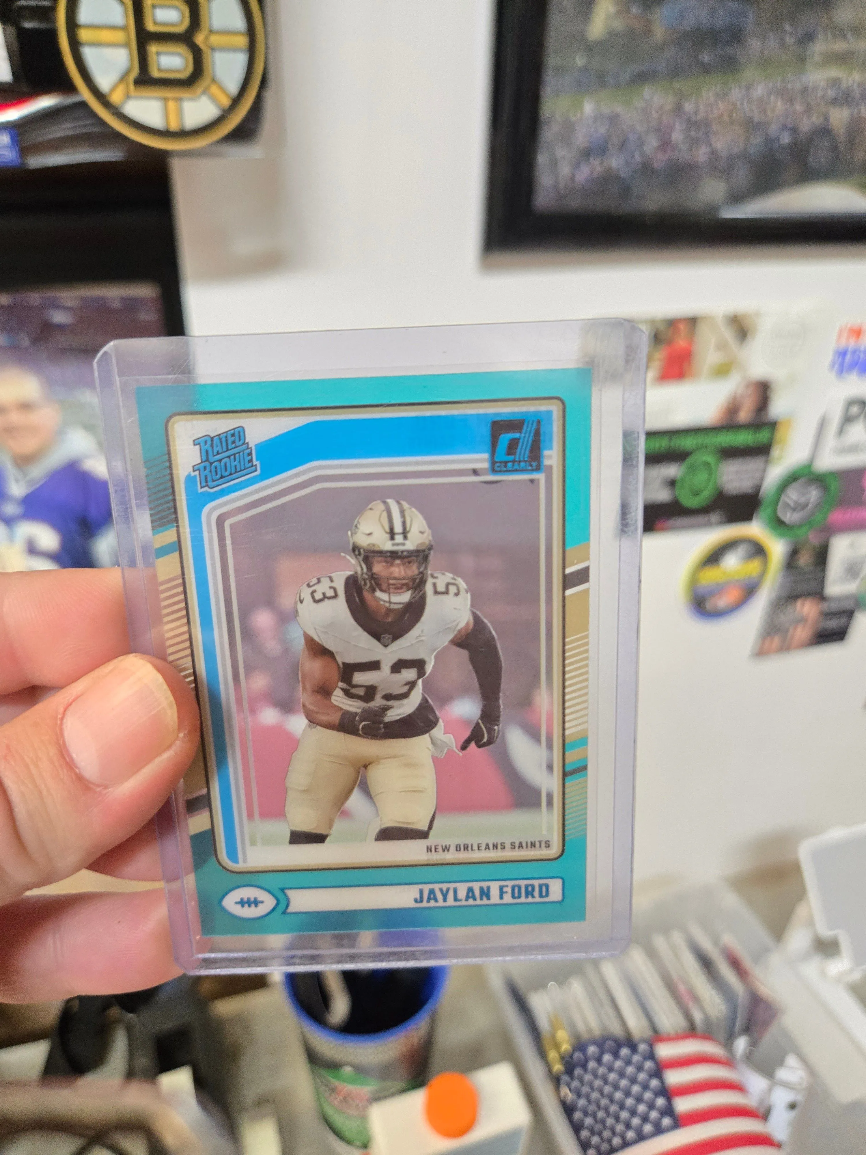 Product image for DONRUSS CLEARLY TEAL Jaylen Ford RC 