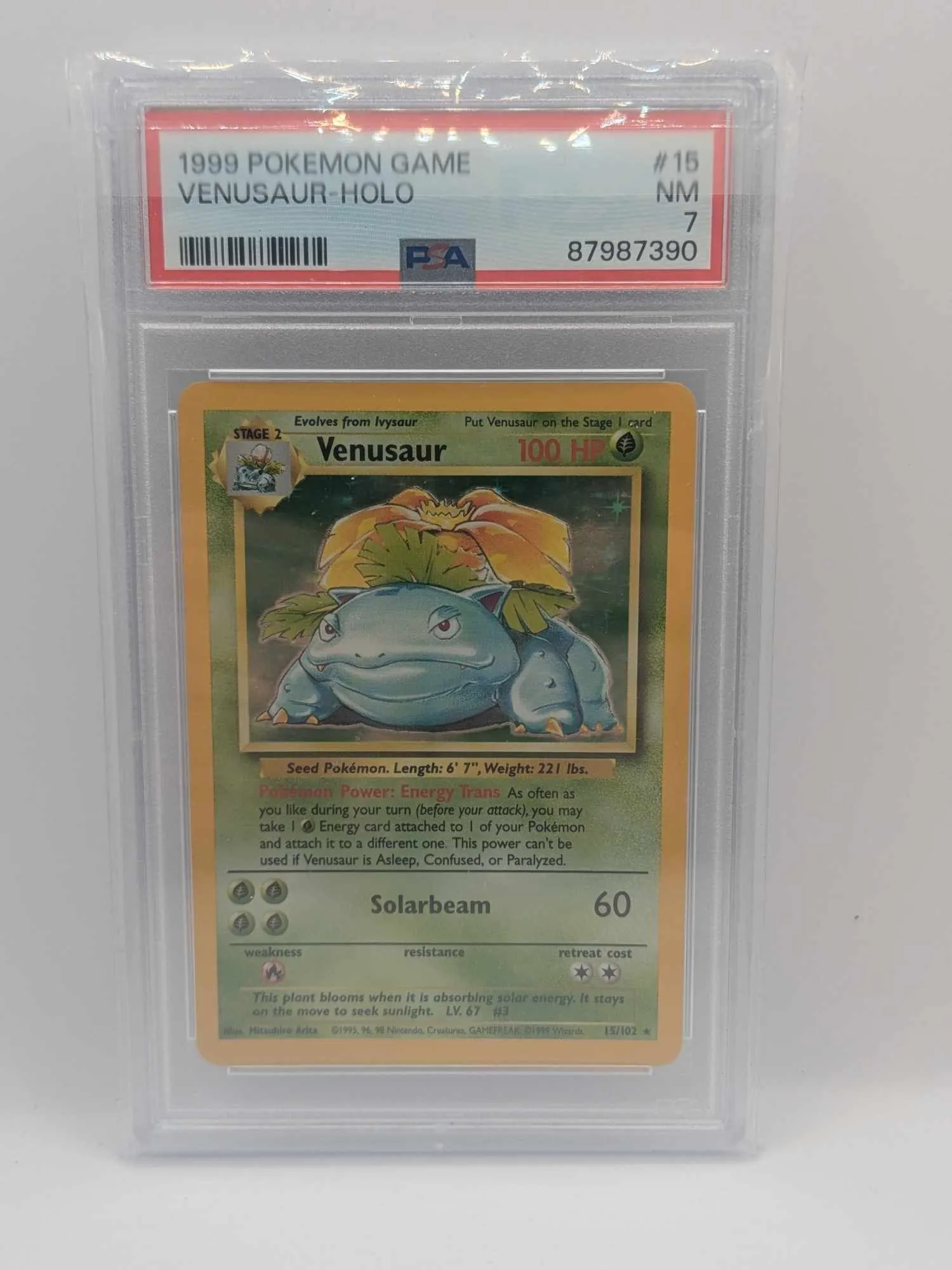 Product image for Venusaur PSA 7 Base set 15