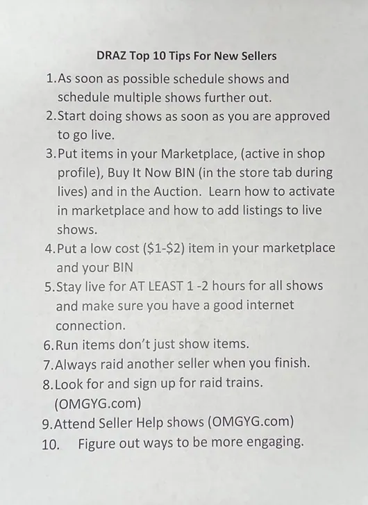 Product image for @draz Top 10 New Seller Tips