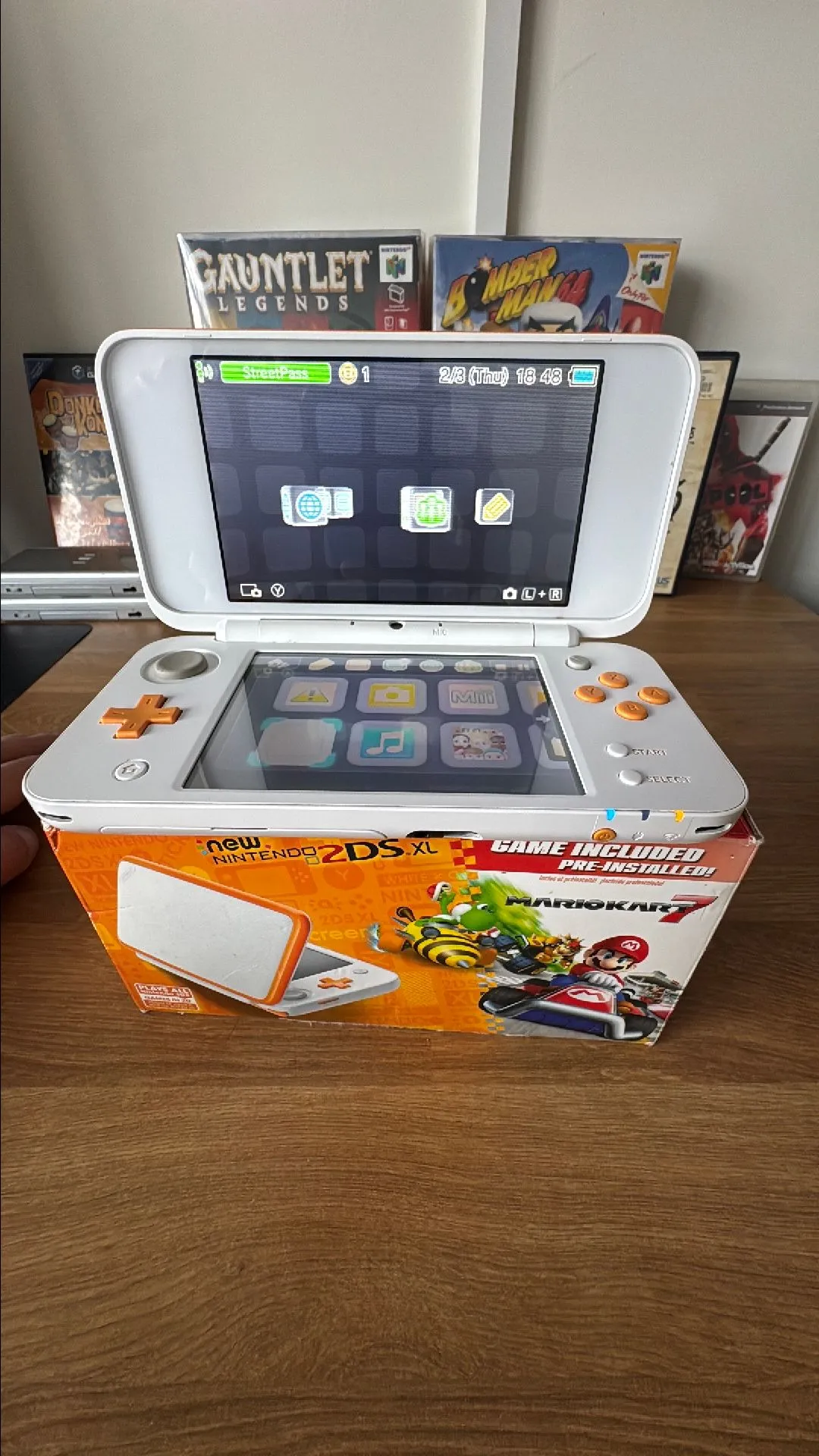 Product image for New Nintendo 2DS XL Orange Mario kart seven edition