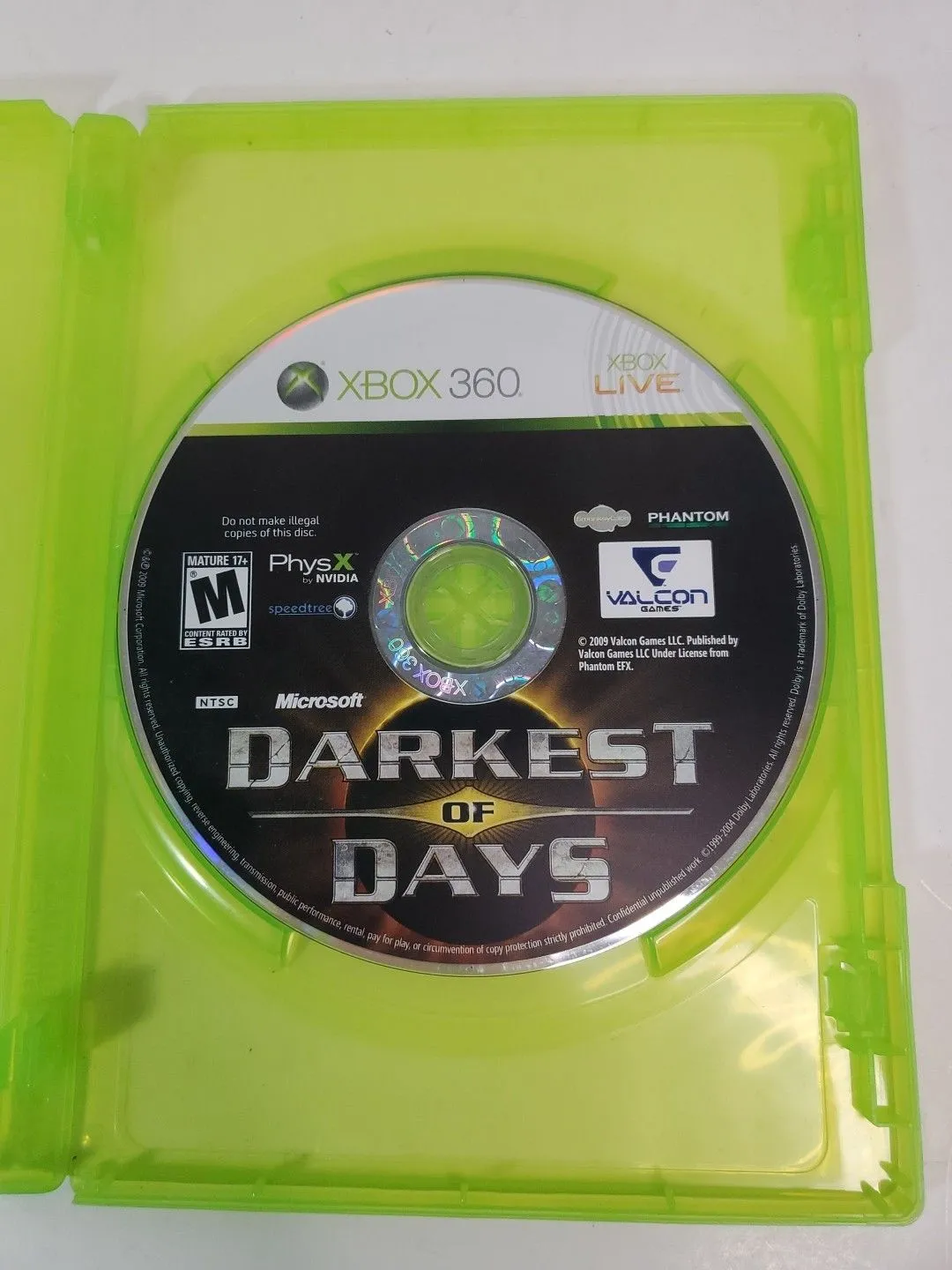 Product image for Darkest of Days Xbox 360 Disc Only TESTED *RARE*