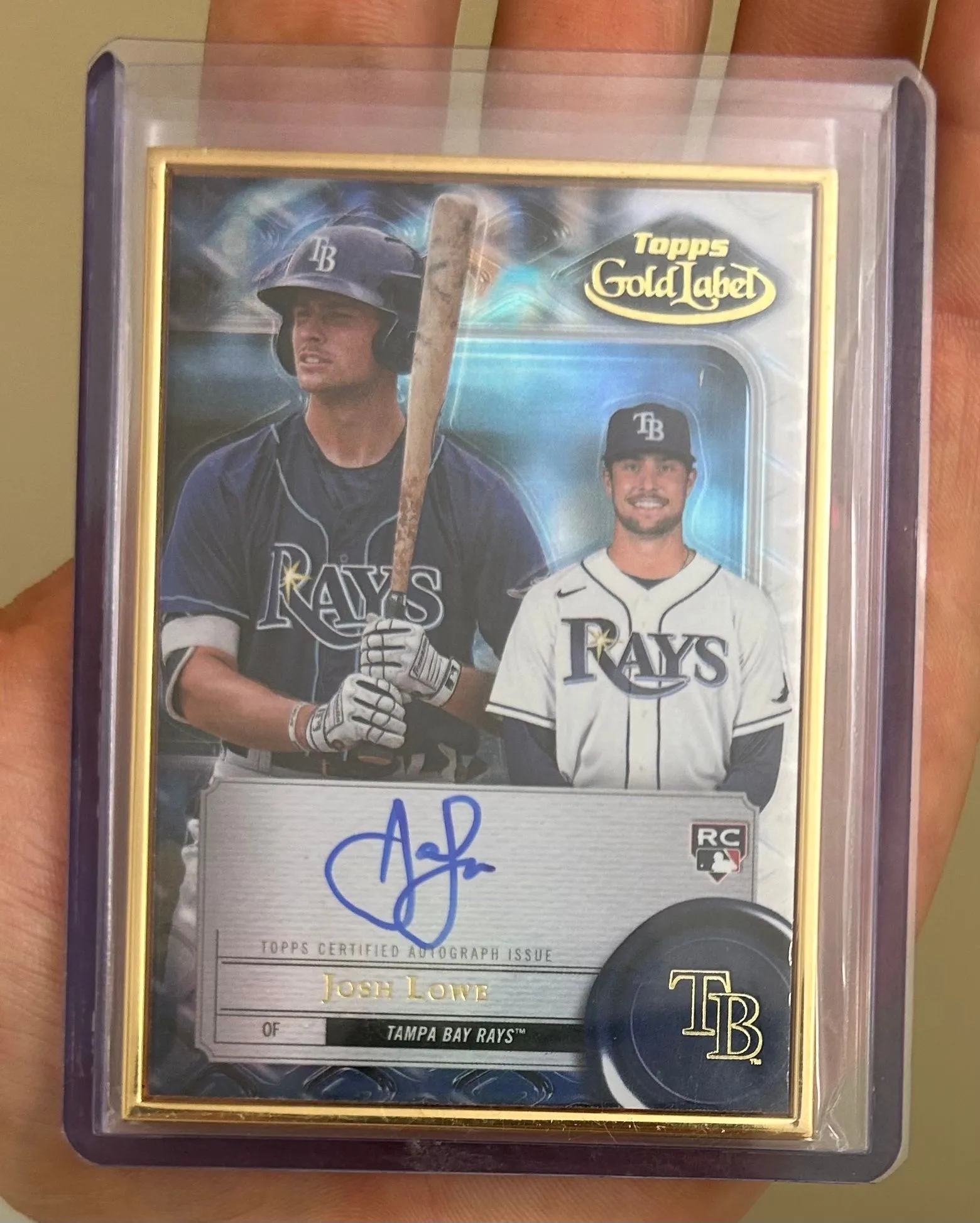 Product image for 2022 Topps Gold Label AUTO Josh Lowe #FA-JL **ROOKIE on-card AUTO** Tampa Bay Rays
