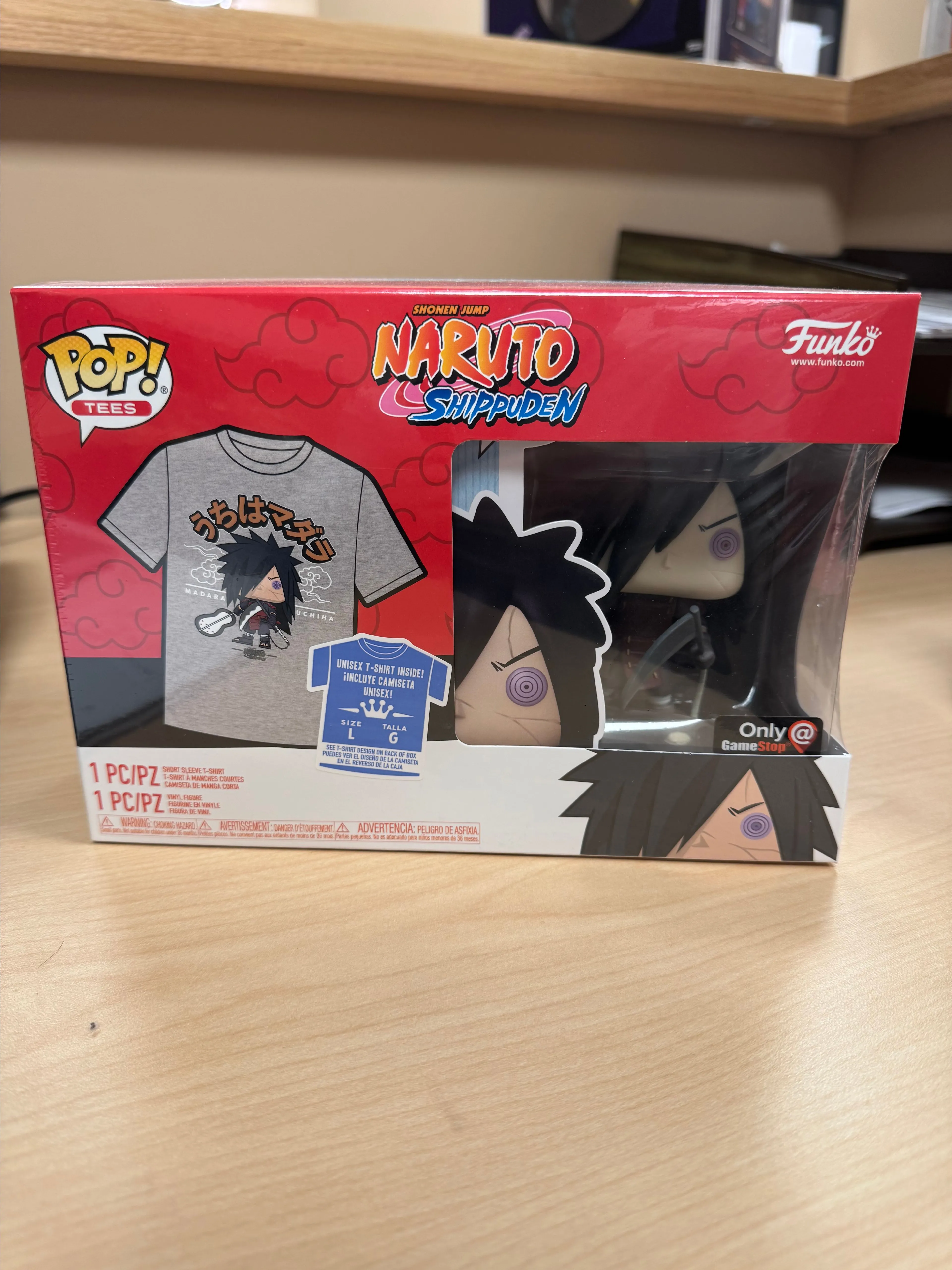 Product image for Naruto Shippuden Funko Pop and Tee Madara Uchiha Gamestop Large