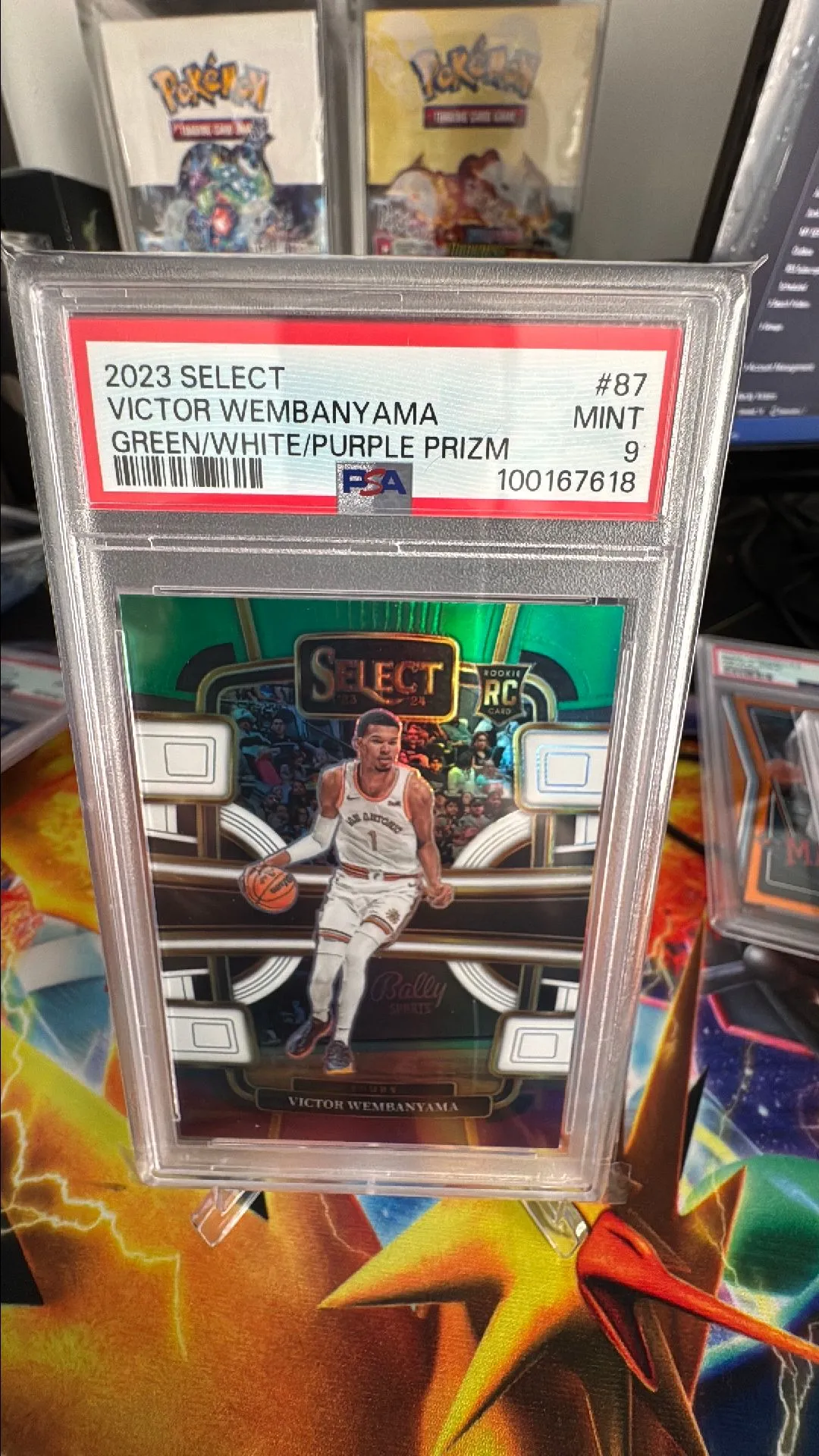 Product image for 2023 Select Victor Wembanyama Tri-Color Prizm PSA 9!