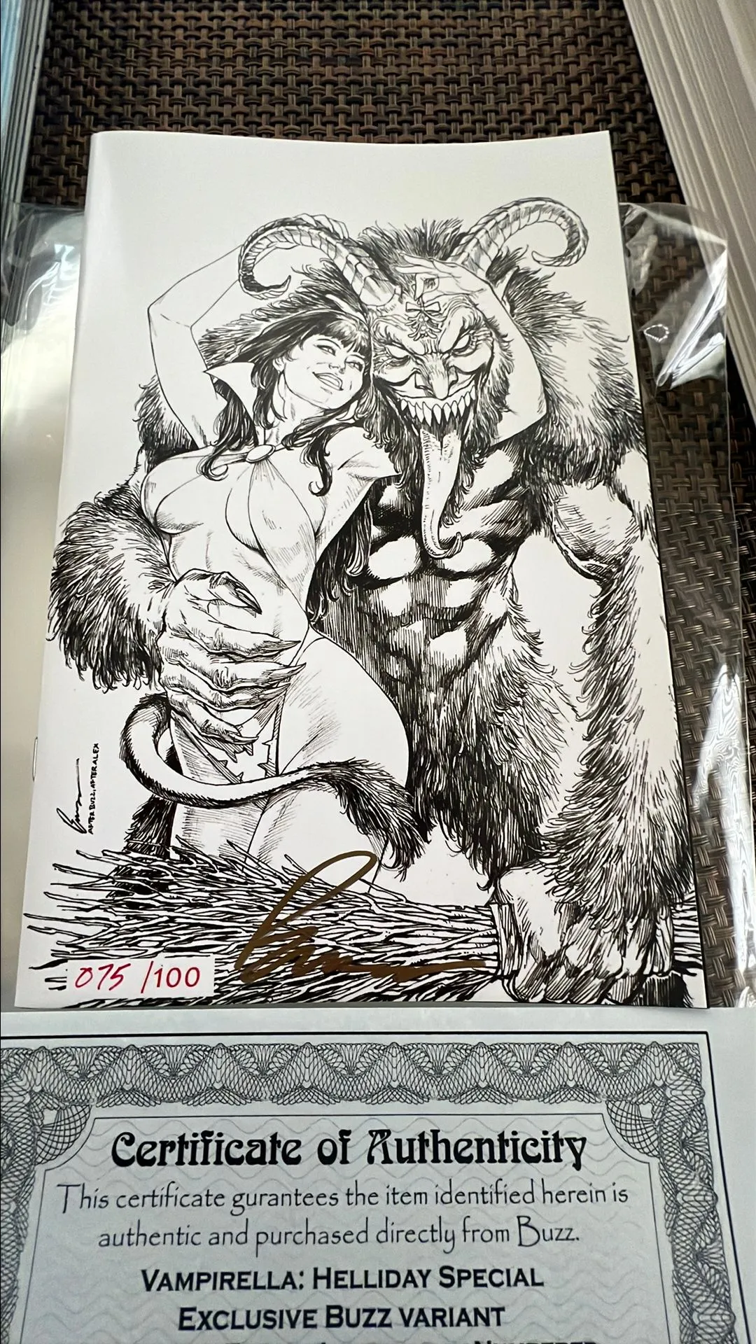 Product image for Vampirella Helliday 2024 sketch cover /100 exclusive drop signed w coa
