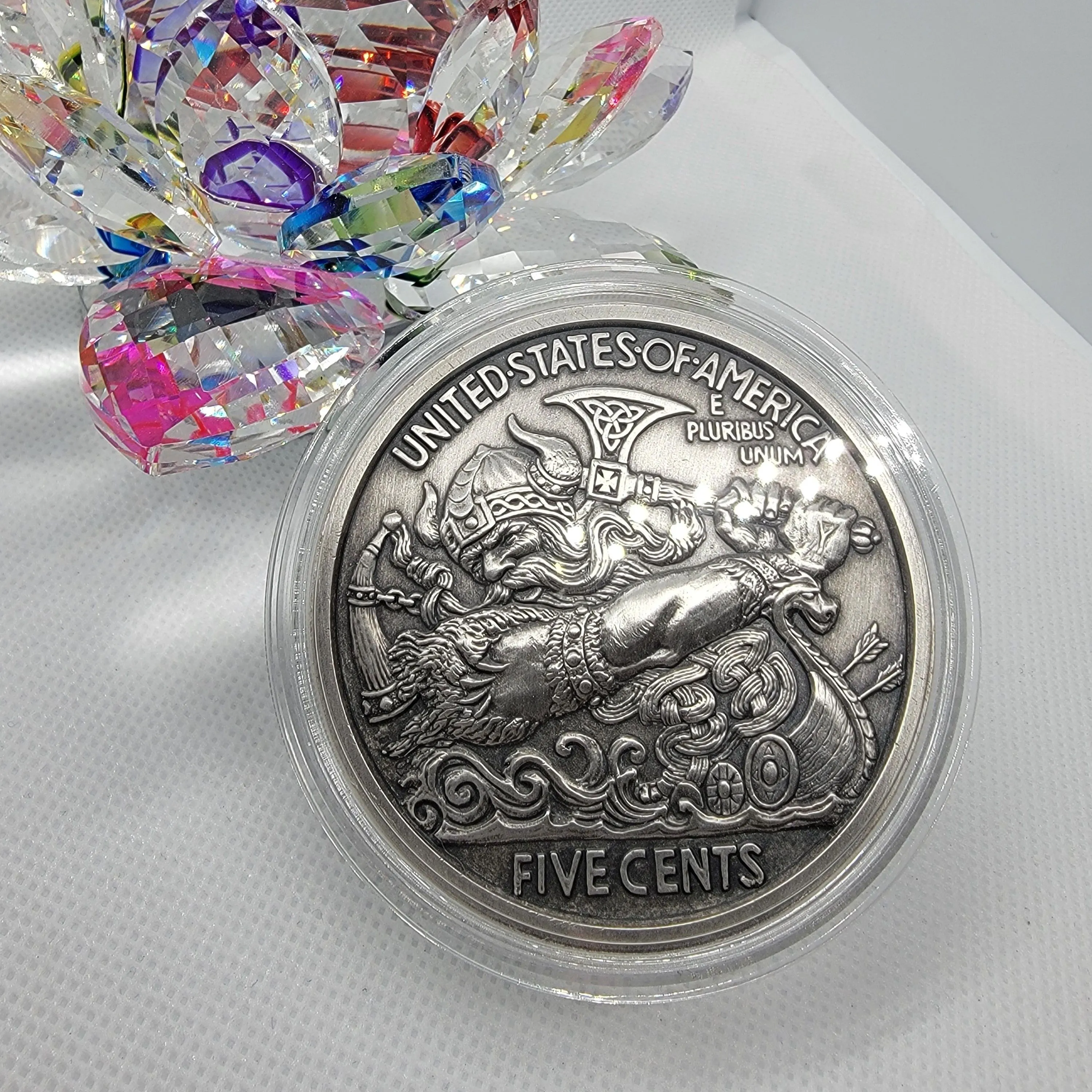 Product image for 5 oz USA Liberty Viking Berserker ✨️ Antique Hobo Nickel
