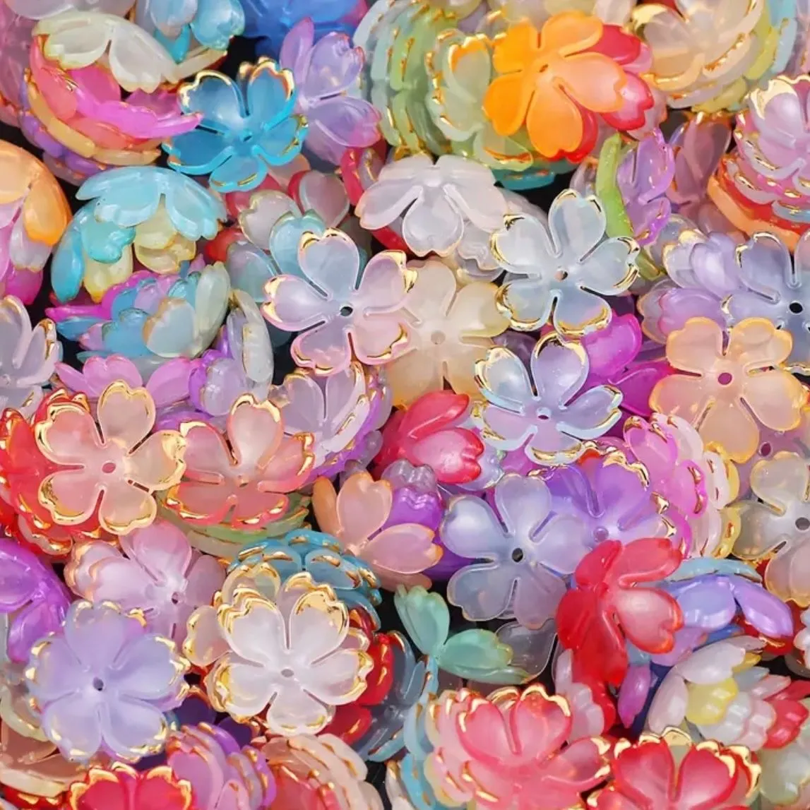 Product image for CRAFTS: 20pcs Flower Bead Caps Spacers 15mm - ASSORTED
