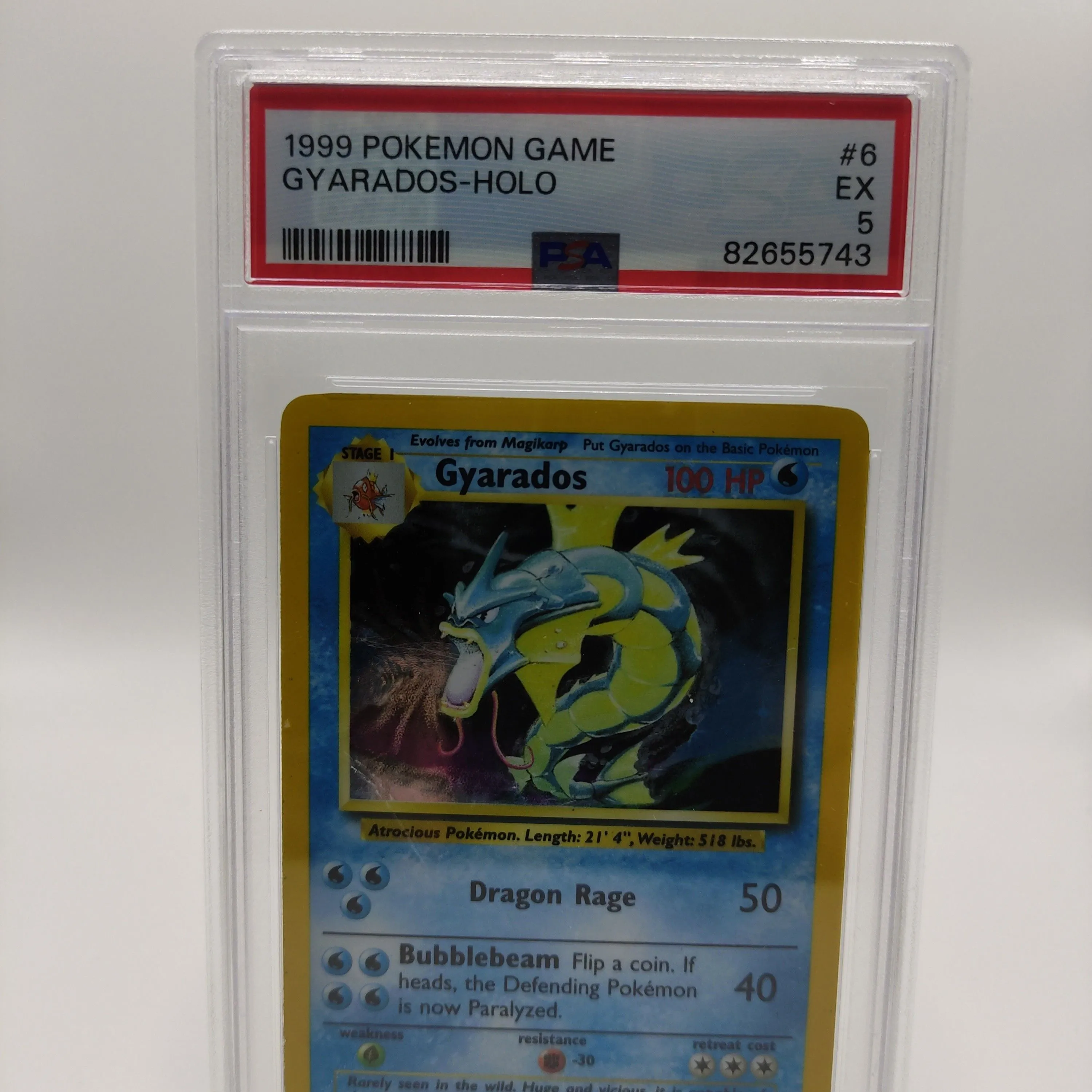 Product image for Base Set 1999 Pokemon Game Gyarados-Holo  PSA EX 5